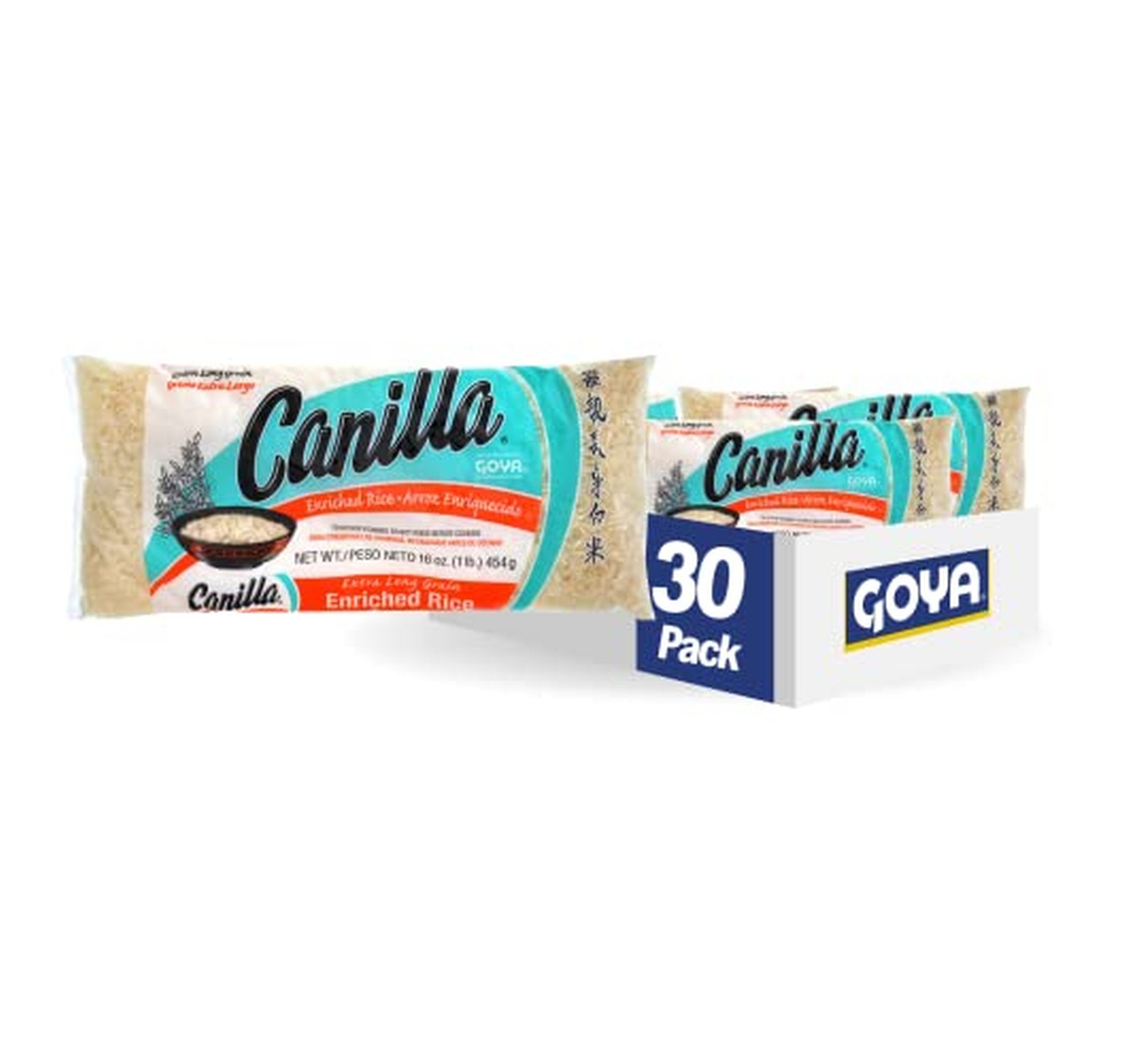 30 Pack Goya Canilla Extra Long Grain White Rice 1 Pound (OU)