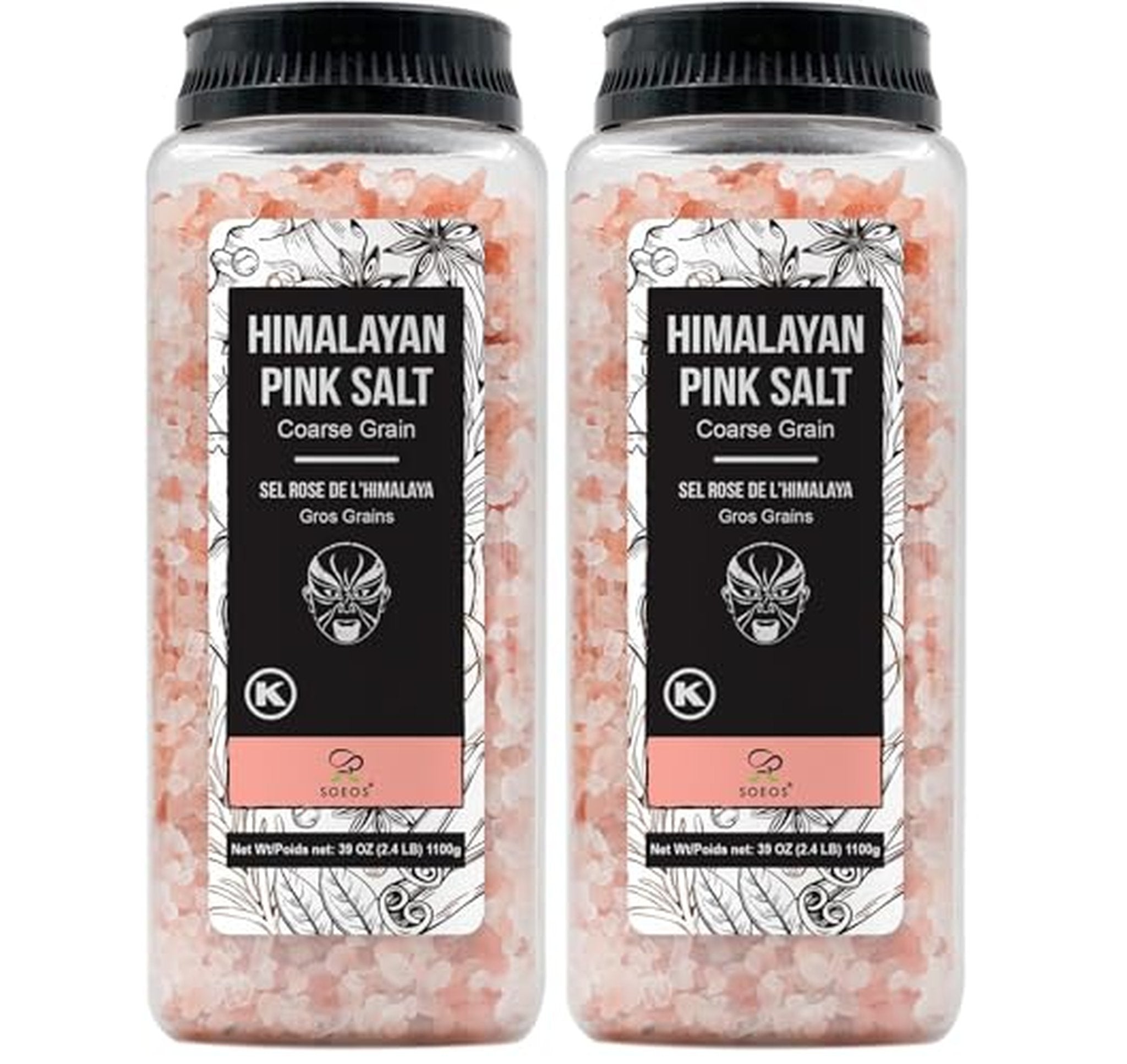 2 Pack Himalayan Coarse Pink Salt, 39 Ounce