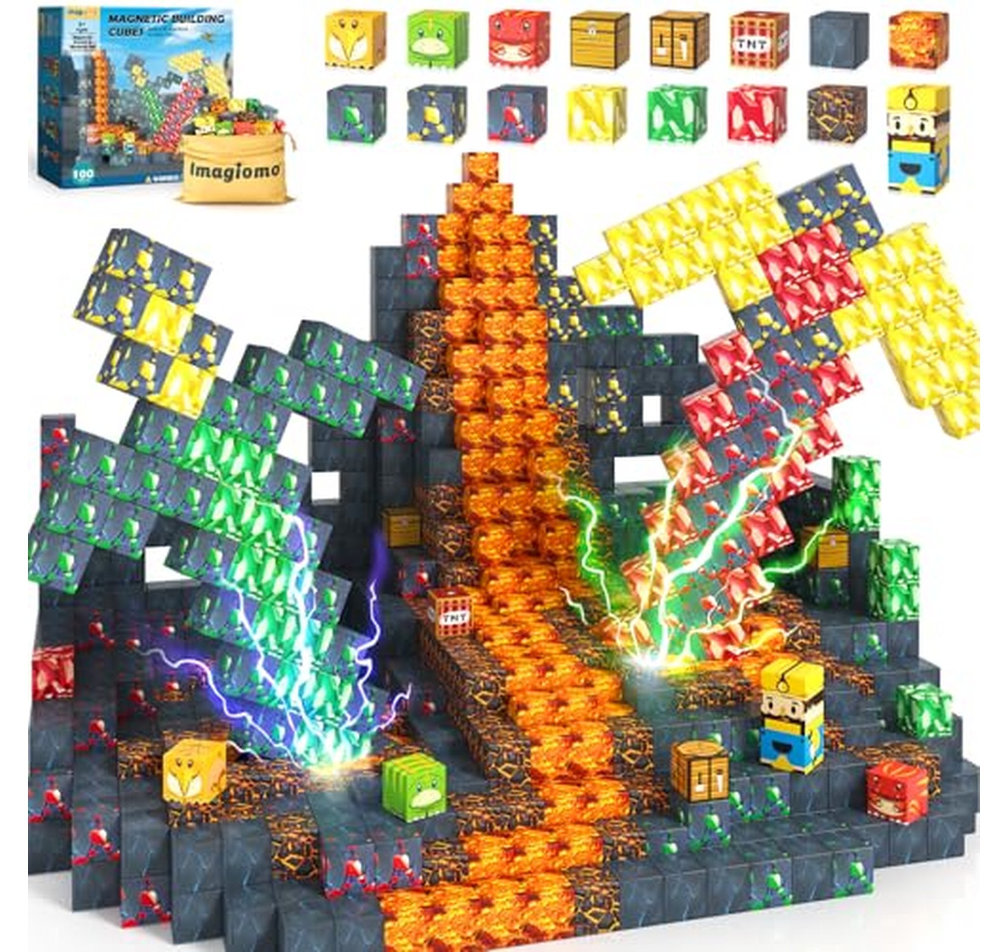 100 Piece Magnetic Dinosaur Building Blocks STEM Set