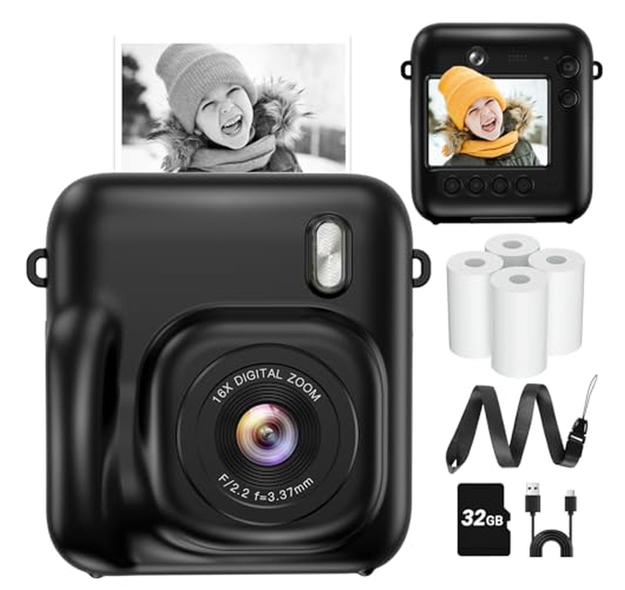 1080P Dual-Lens Instant Print Kids Camera