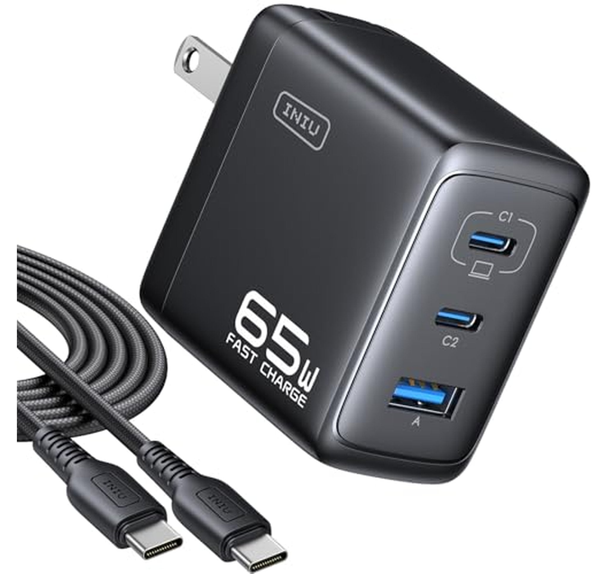 65W 3-Port USB C Fast Wall Charger