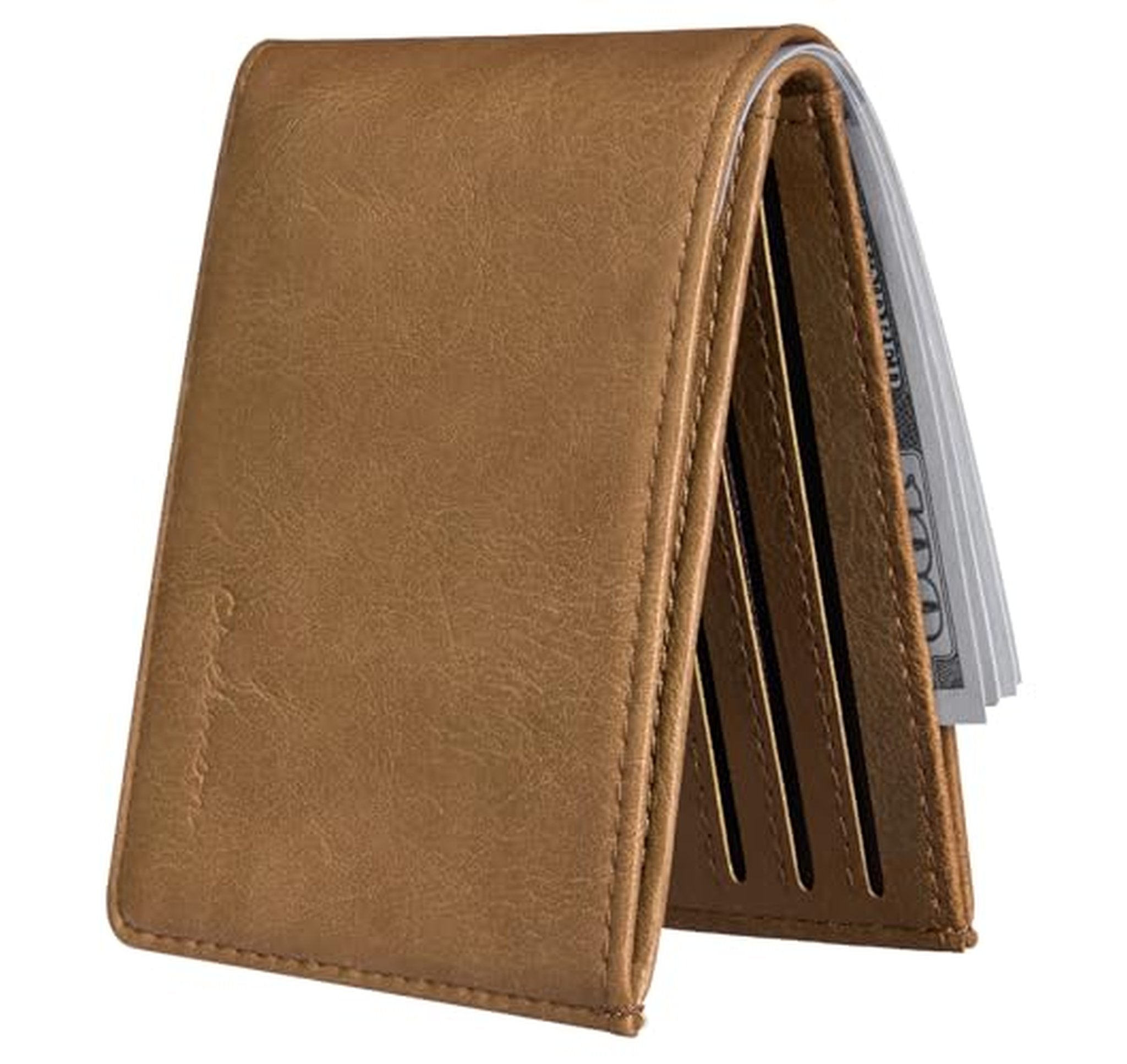 RFID Blocking Slim Minimalist Bifold Wallet with ID Window
