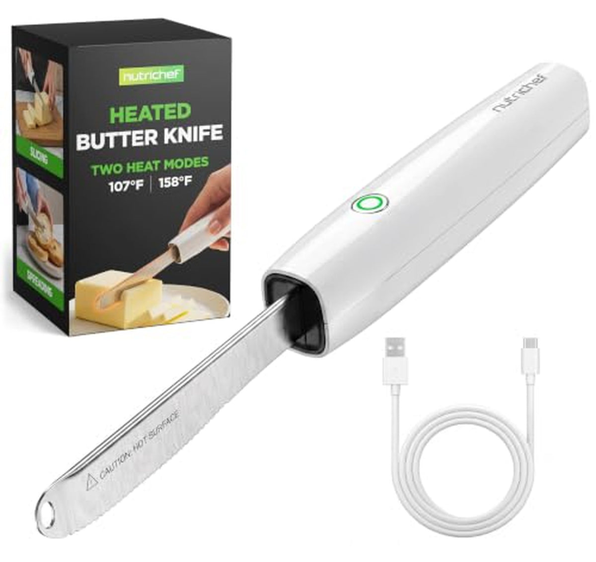 NutriChef Rechargeable Heated Butter Spreader Knife