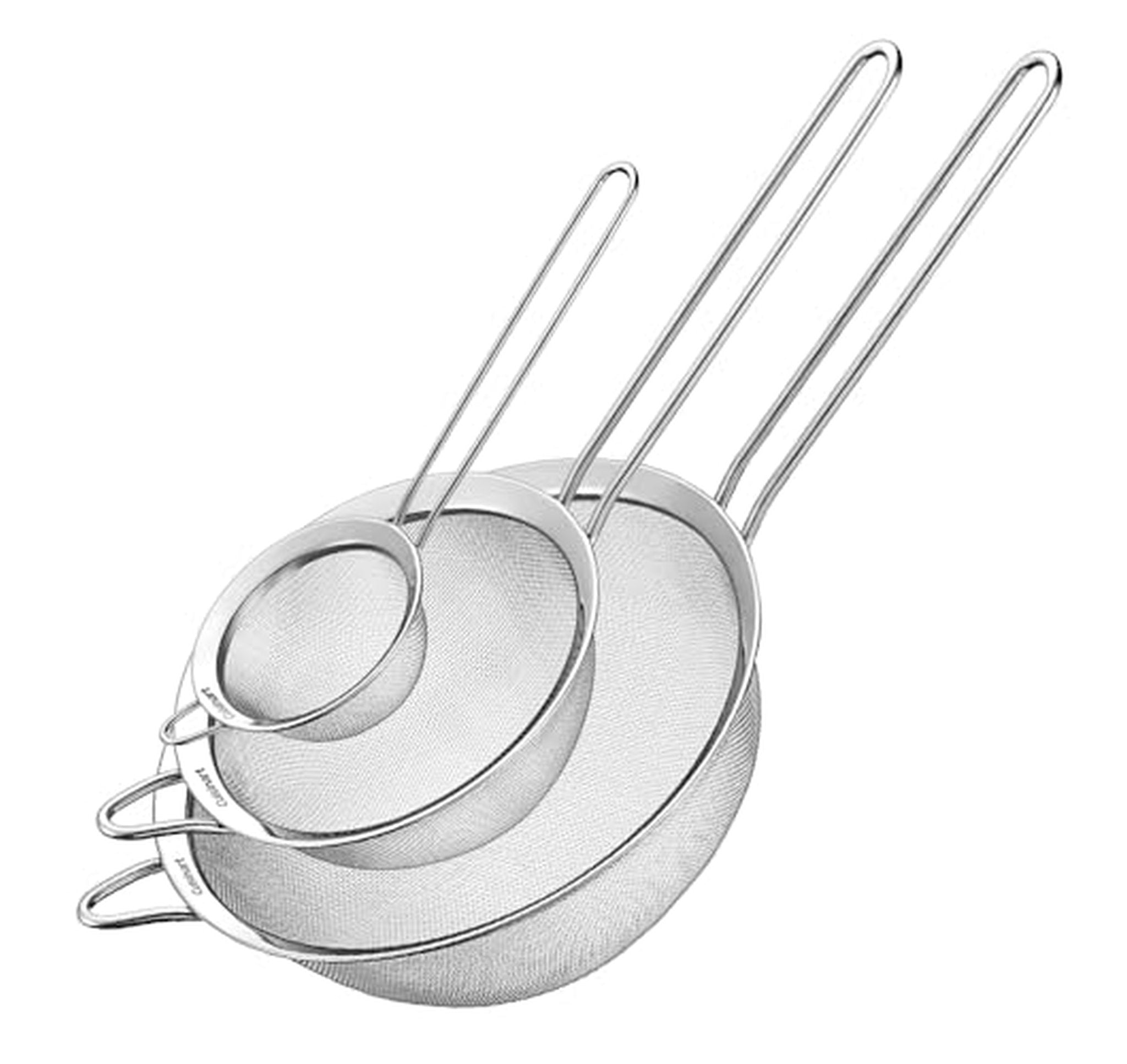 3 Pack Cuisinart Stainless Steel Fine Mesh Strainers