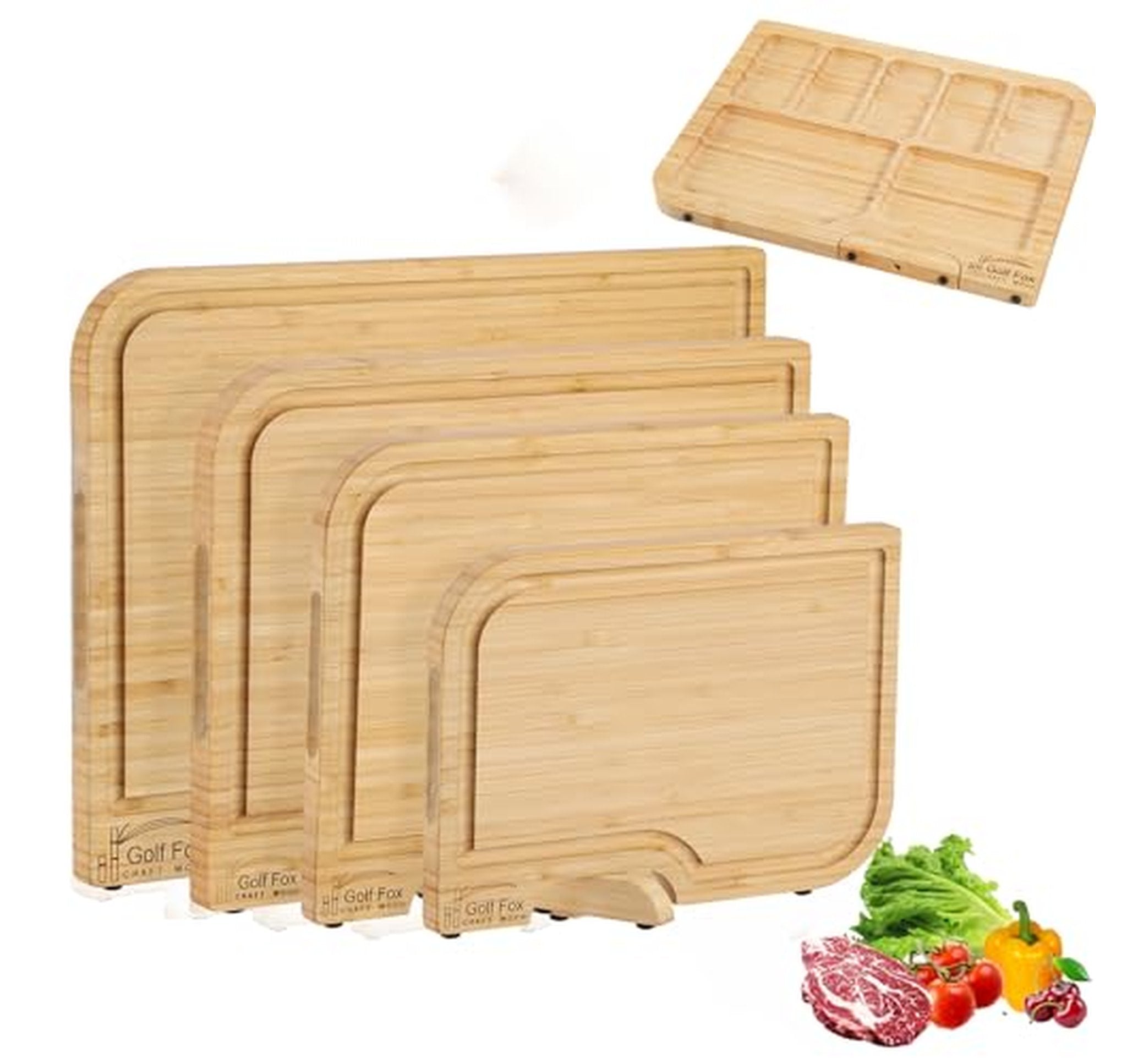 Bamboo Wood Cutting Board and Charcuterie Set