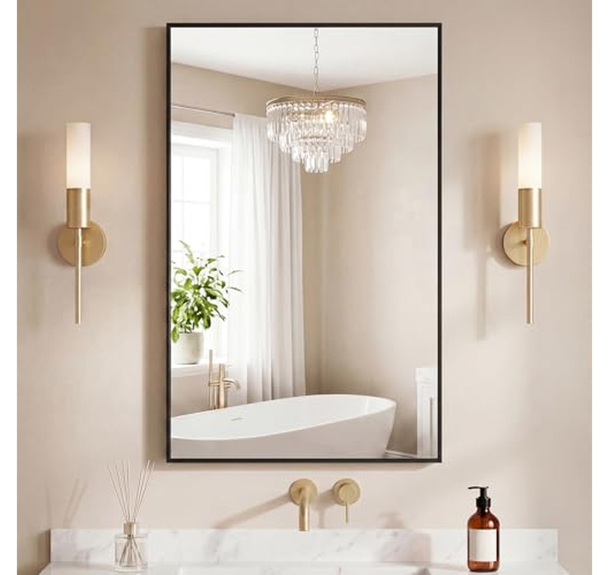 24x40 Metal Framed Bathroom Wall Mirror