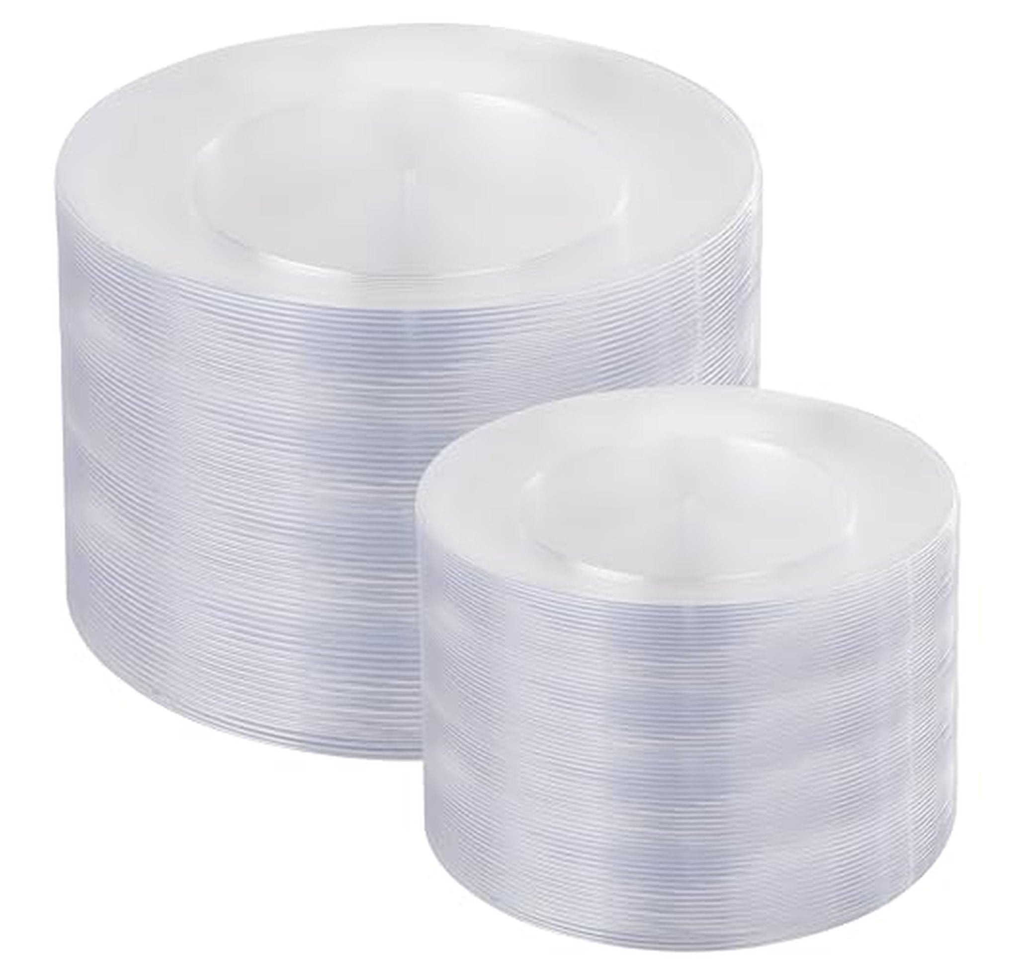 200 Count Disposable Plastic Dinner and Dessert Plates