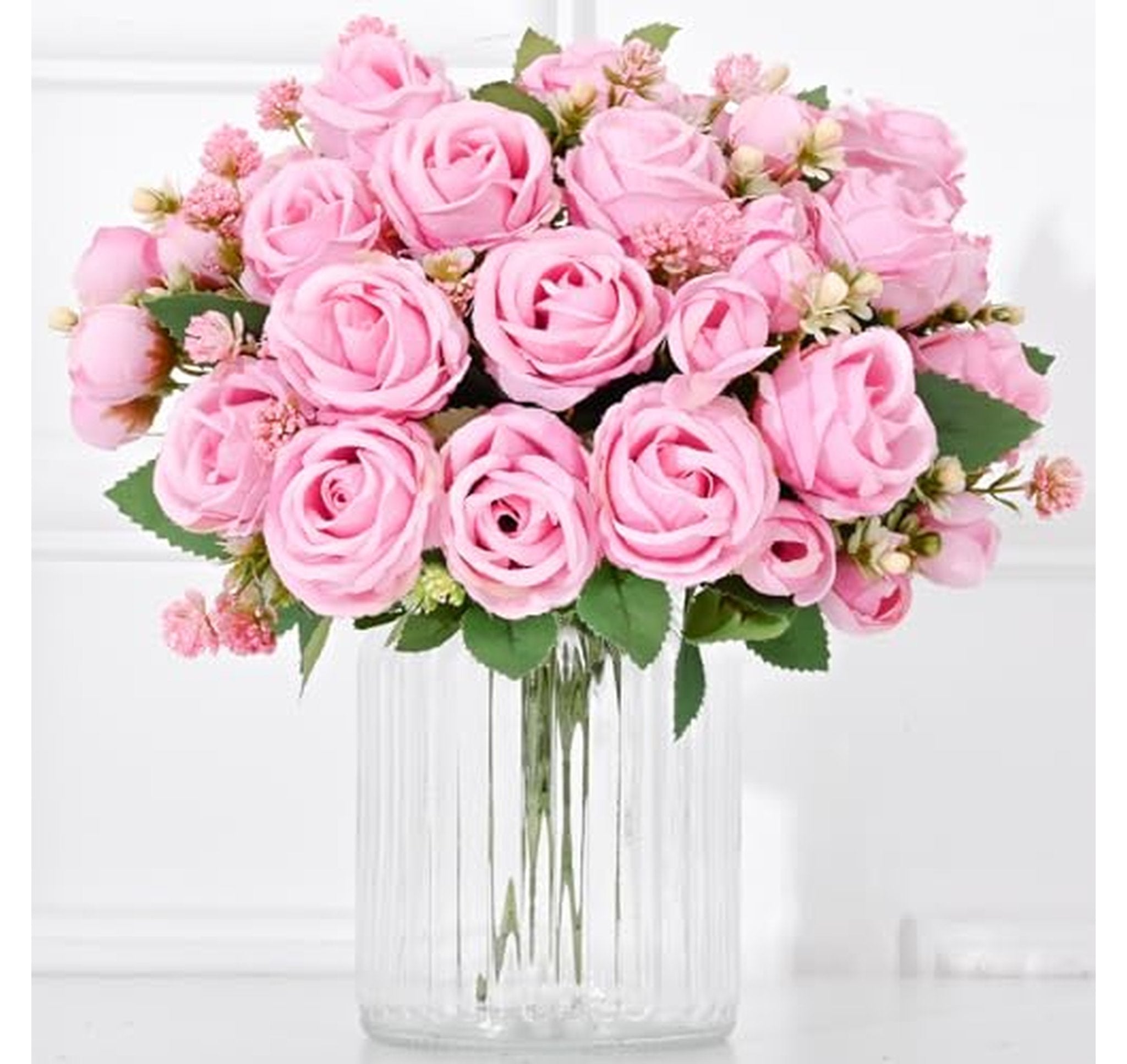10 Pack Real Touch Artificial Rose Flower Bouquets