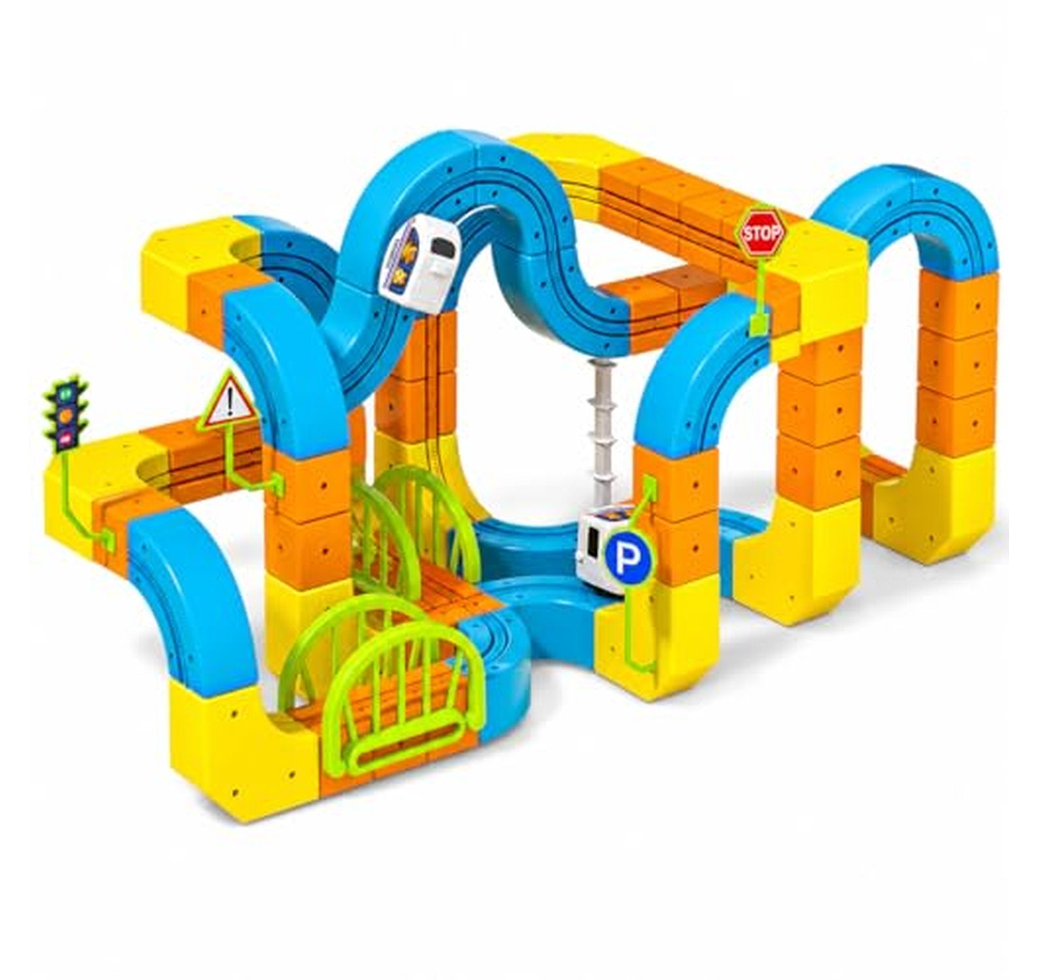 Motorized 3D Gravity Cube Train Track Set