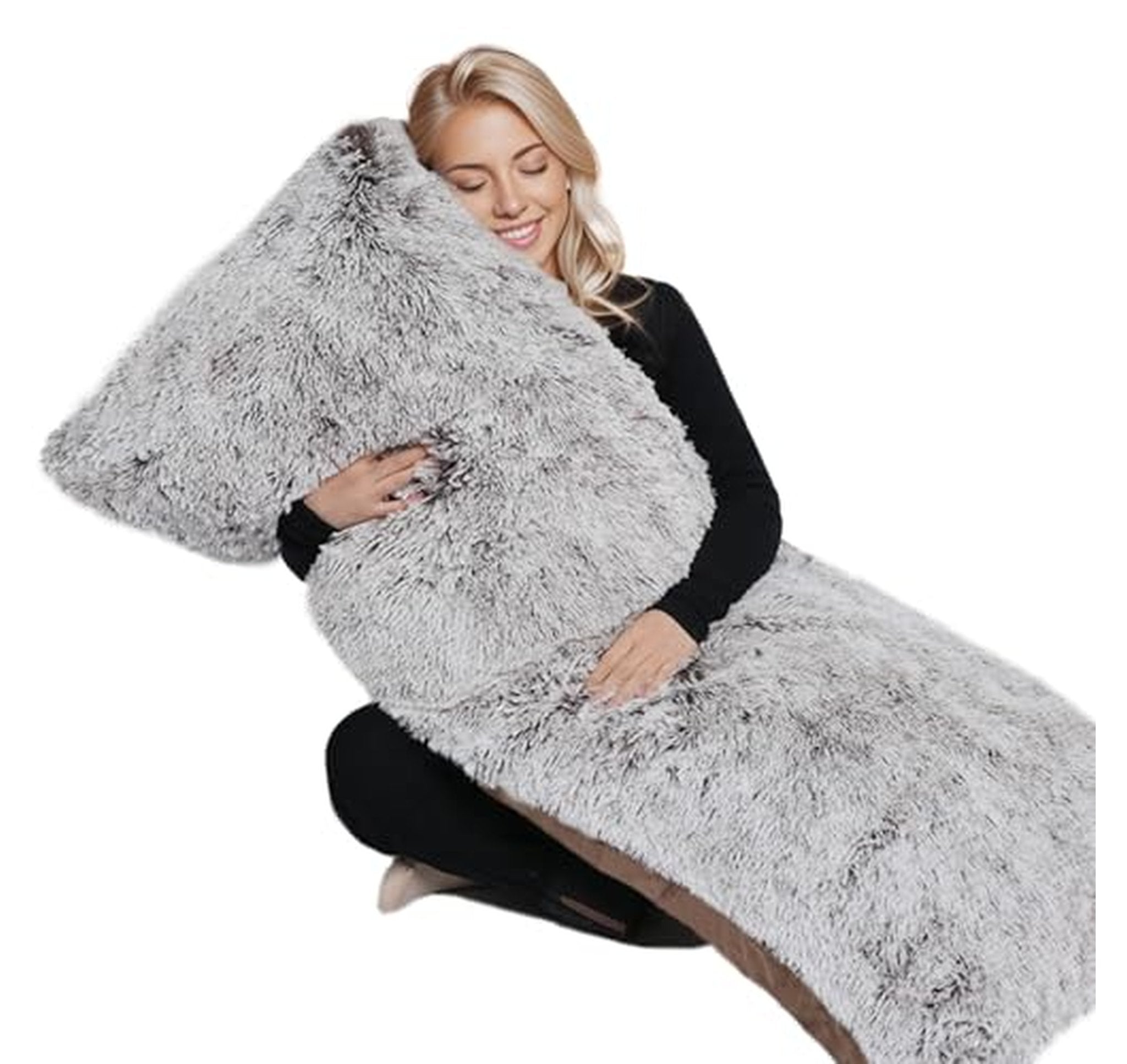 Adjustable Fluffy Full Body Pillow with Removable Cover