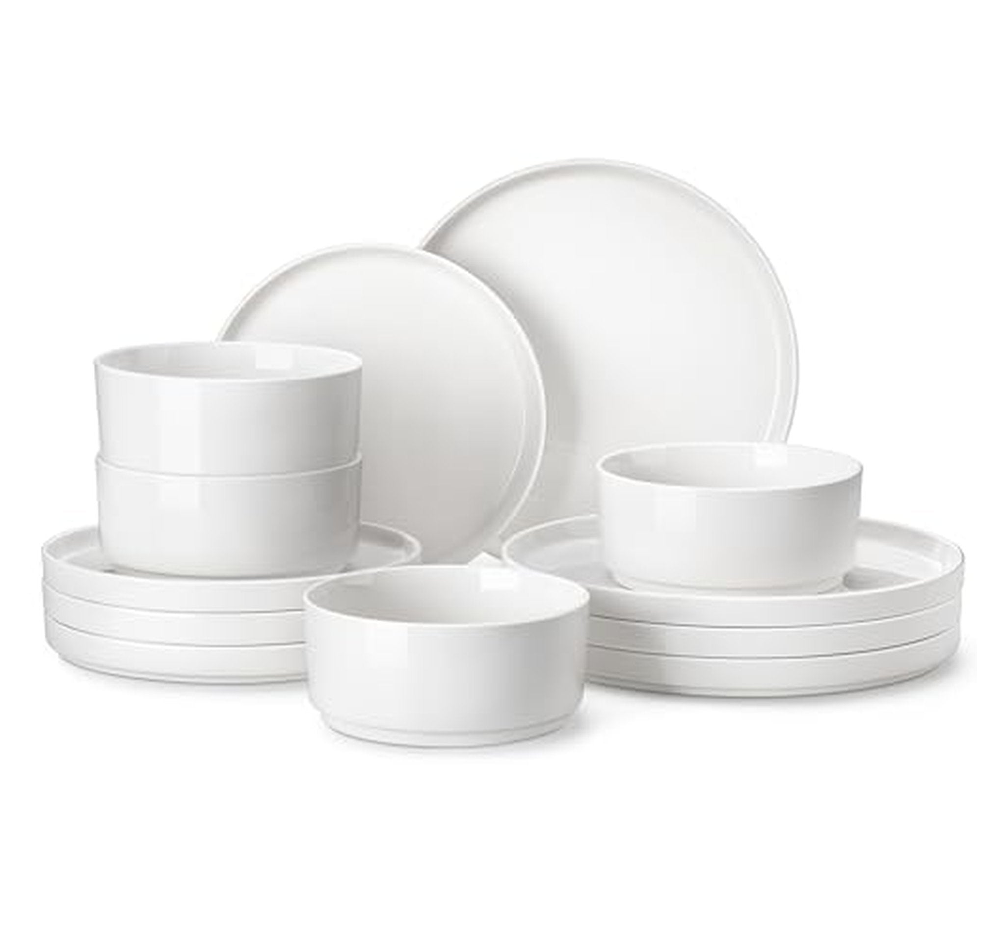 12 Piece Porcelain Dinnerware Set Plates and Bowls