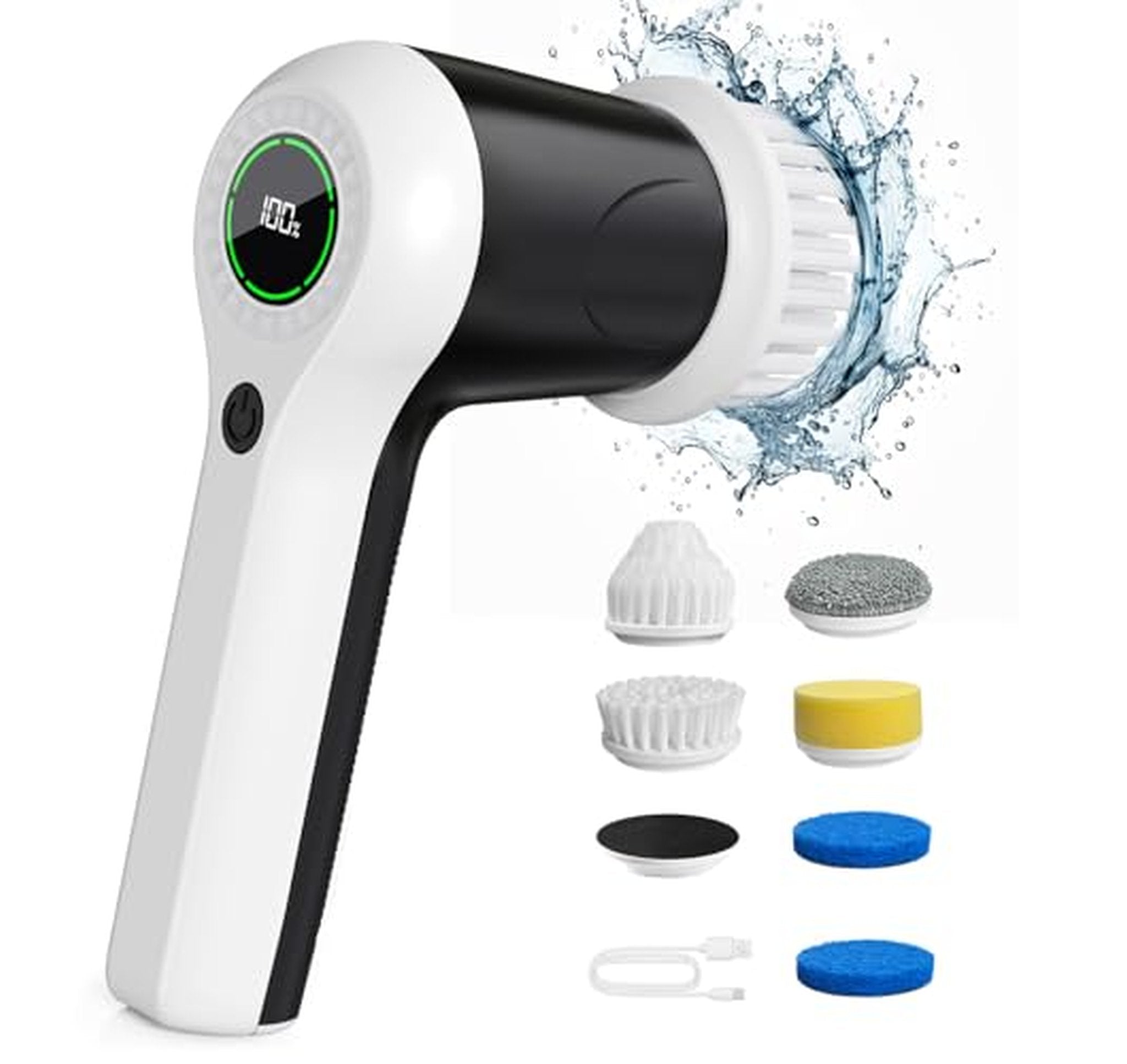 Cordless Electric Spin Scrubber with 6 Brush Heads