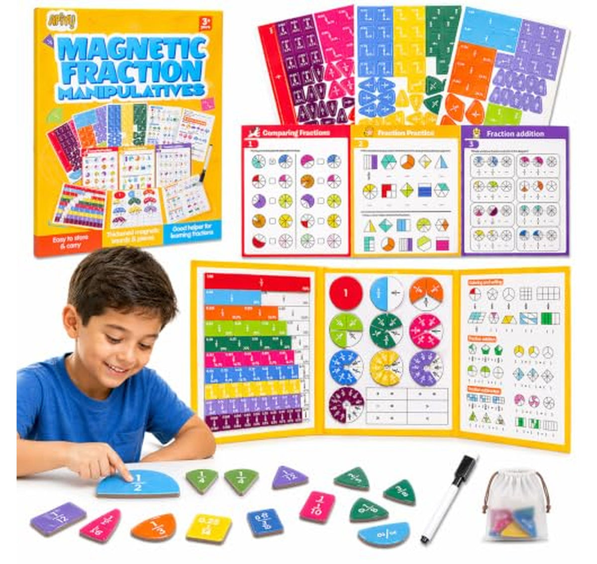 Magnetic Montessori Fraction Math Manipulative Book