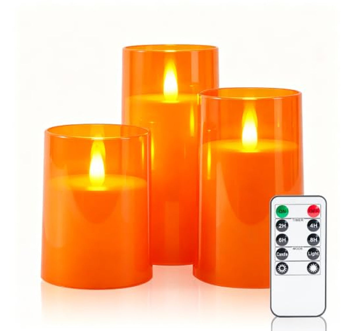 3 Pack Flameless LED Pillar Candles with Remote