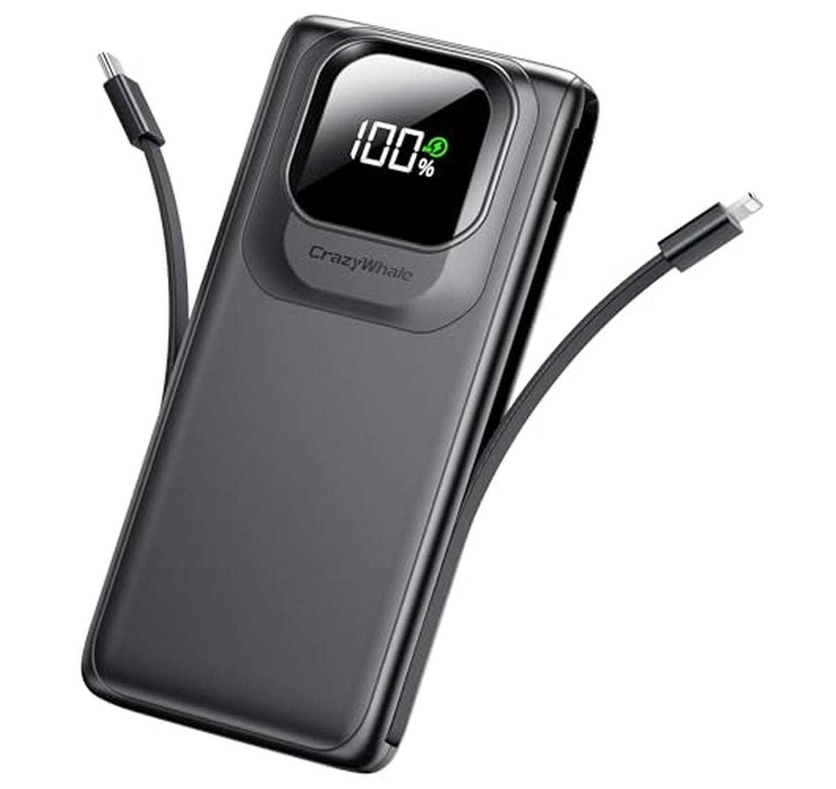 10000mAh 22.5W Portable Charger with Built-in Cables