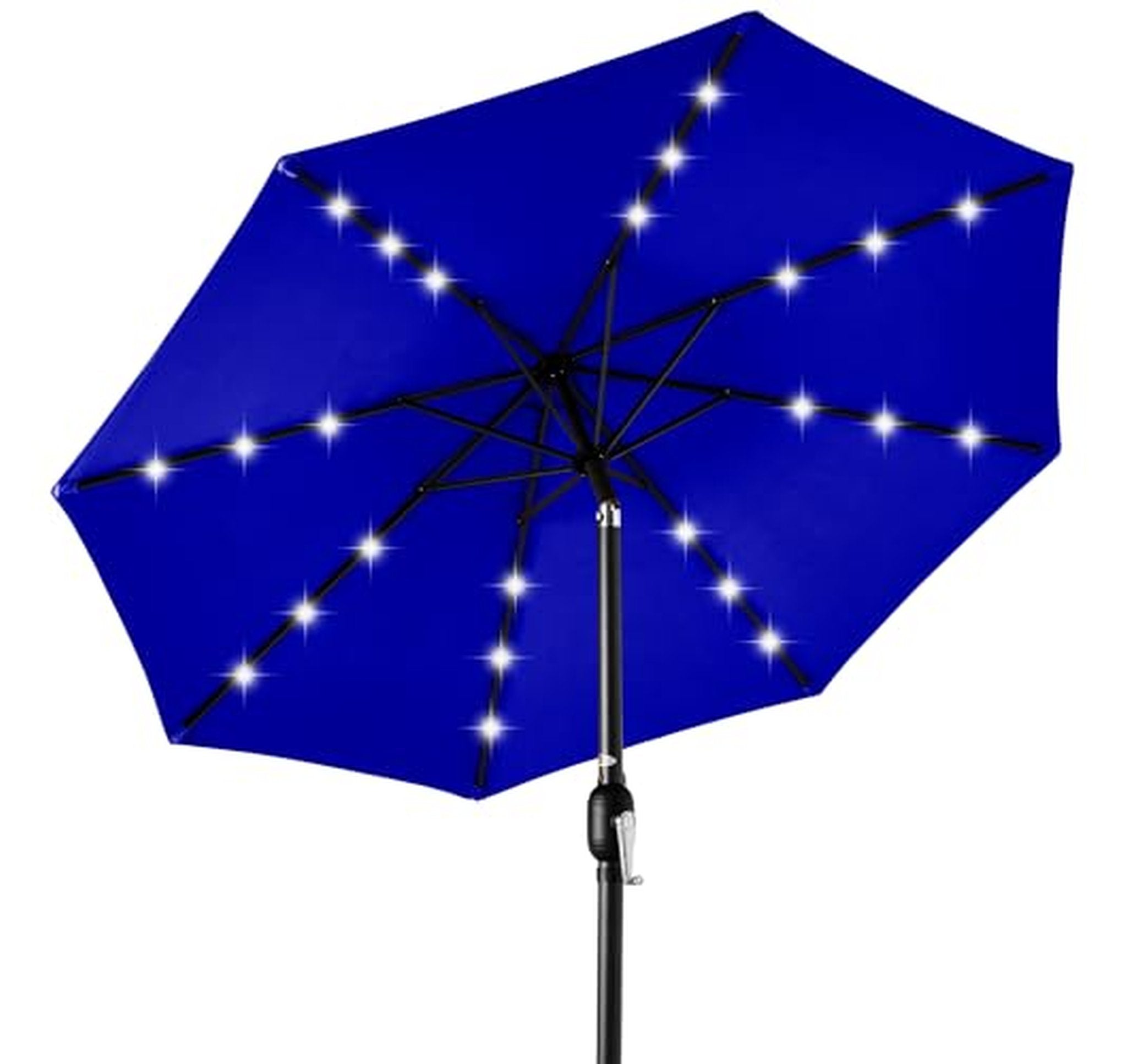 10ft Solar LED Lighted Patio Umbrella with Tilt