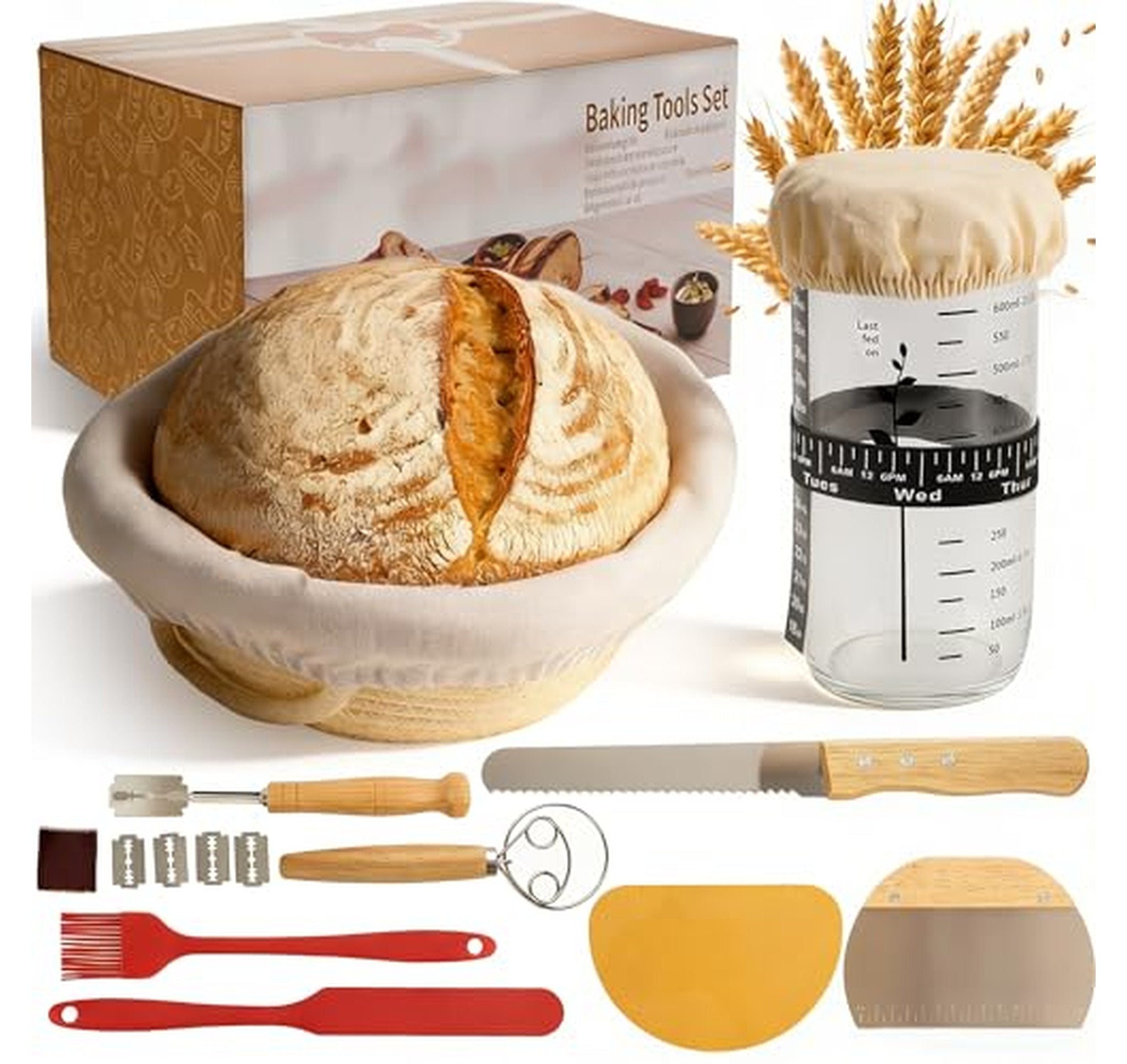 Sourdough Bread Baking Starter Kit with Basket