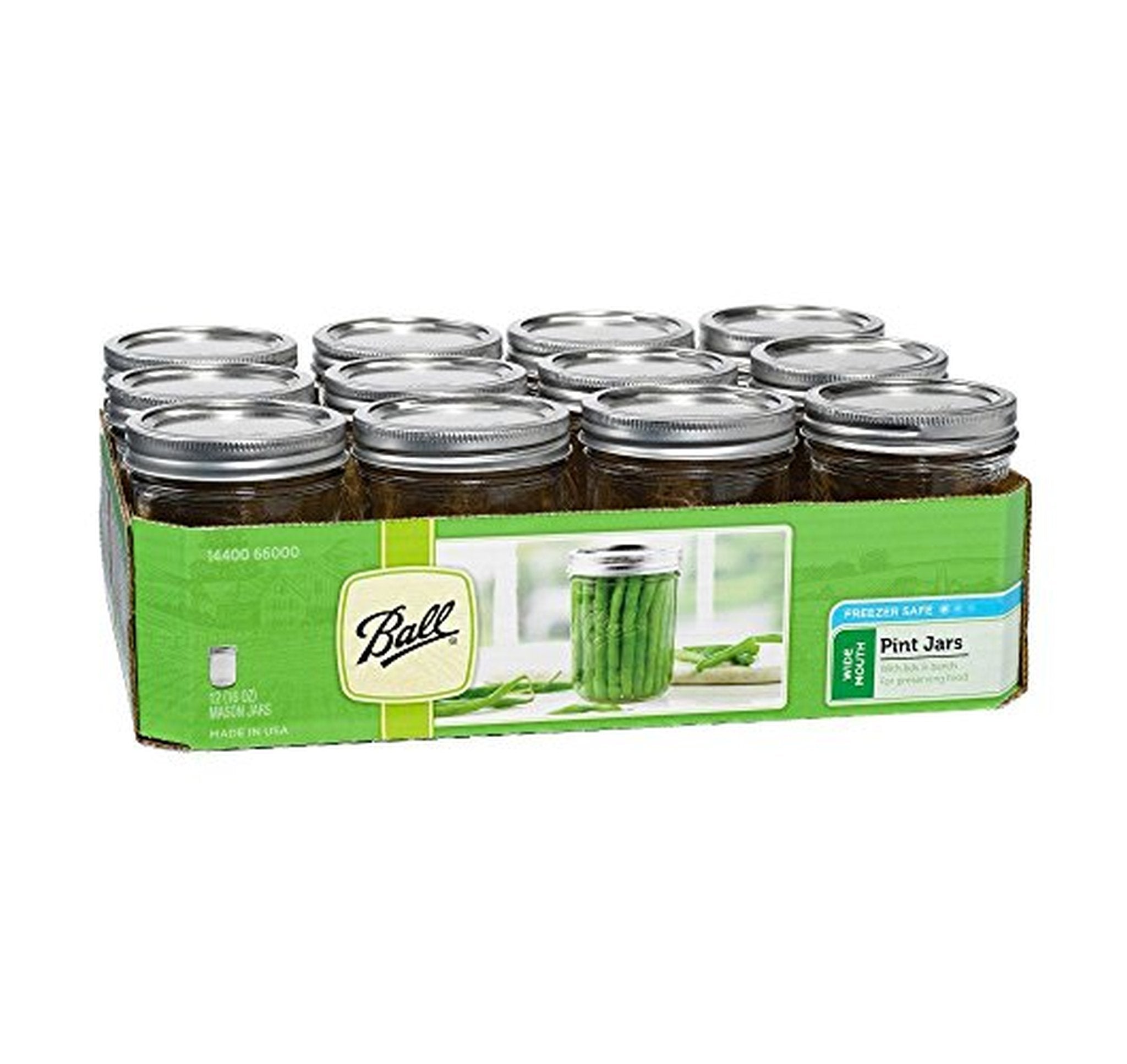 12 Pack Ball Wide Mouth Pint Mason Jars