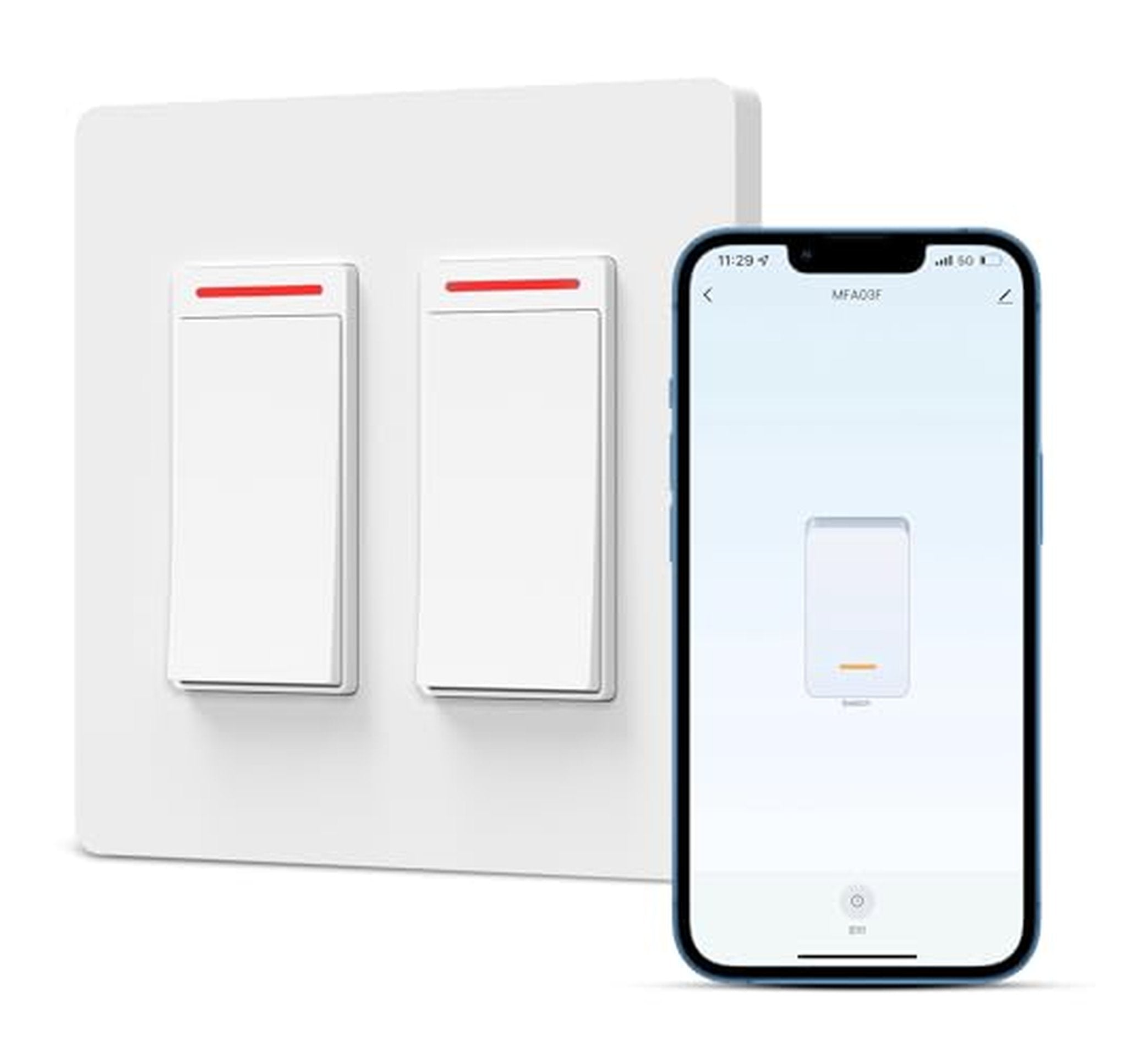 2 Gang WiFi Smart Light Switch, Works with Alexa