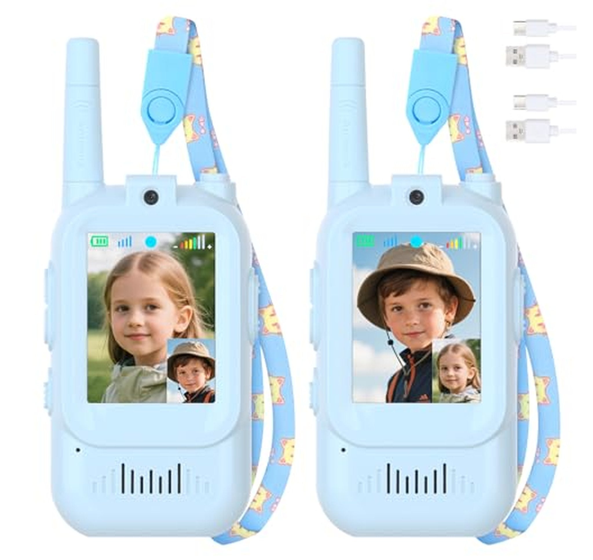 2 Pack Kids Video Walkie Talkies with Voice Effects