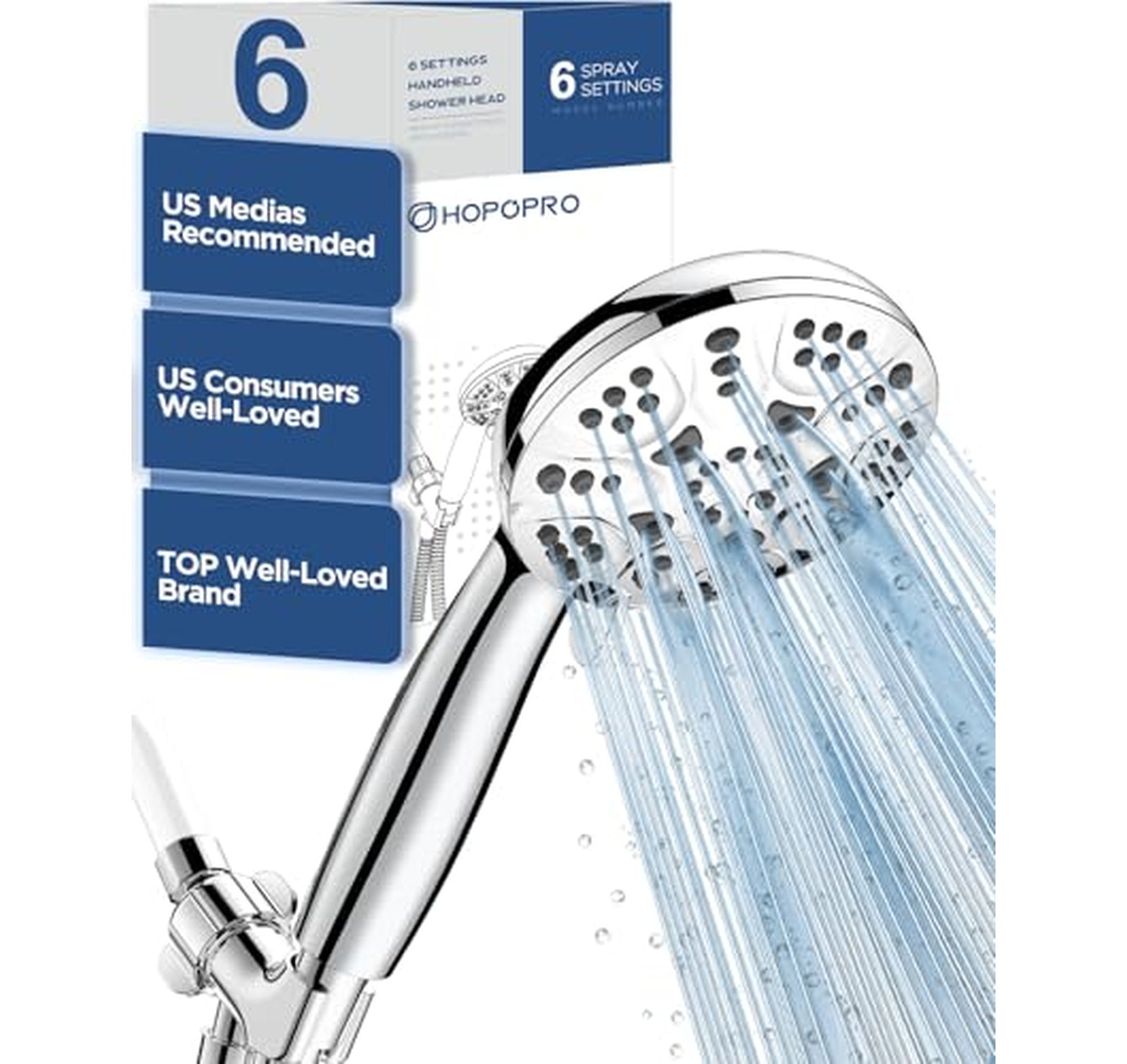 High Pressure 6-Mode Handheld Shower Head Set