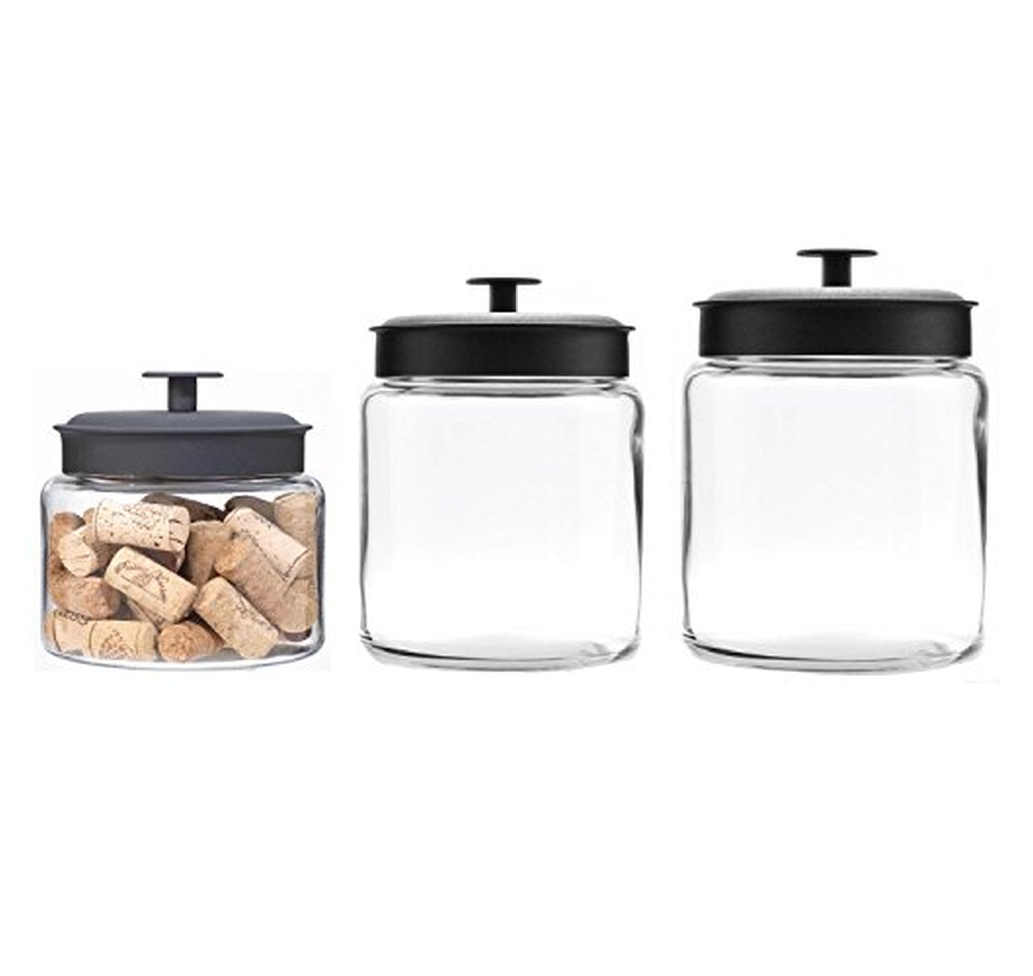 3 Pack Anchor Hocking Montana Glass Storage Jars