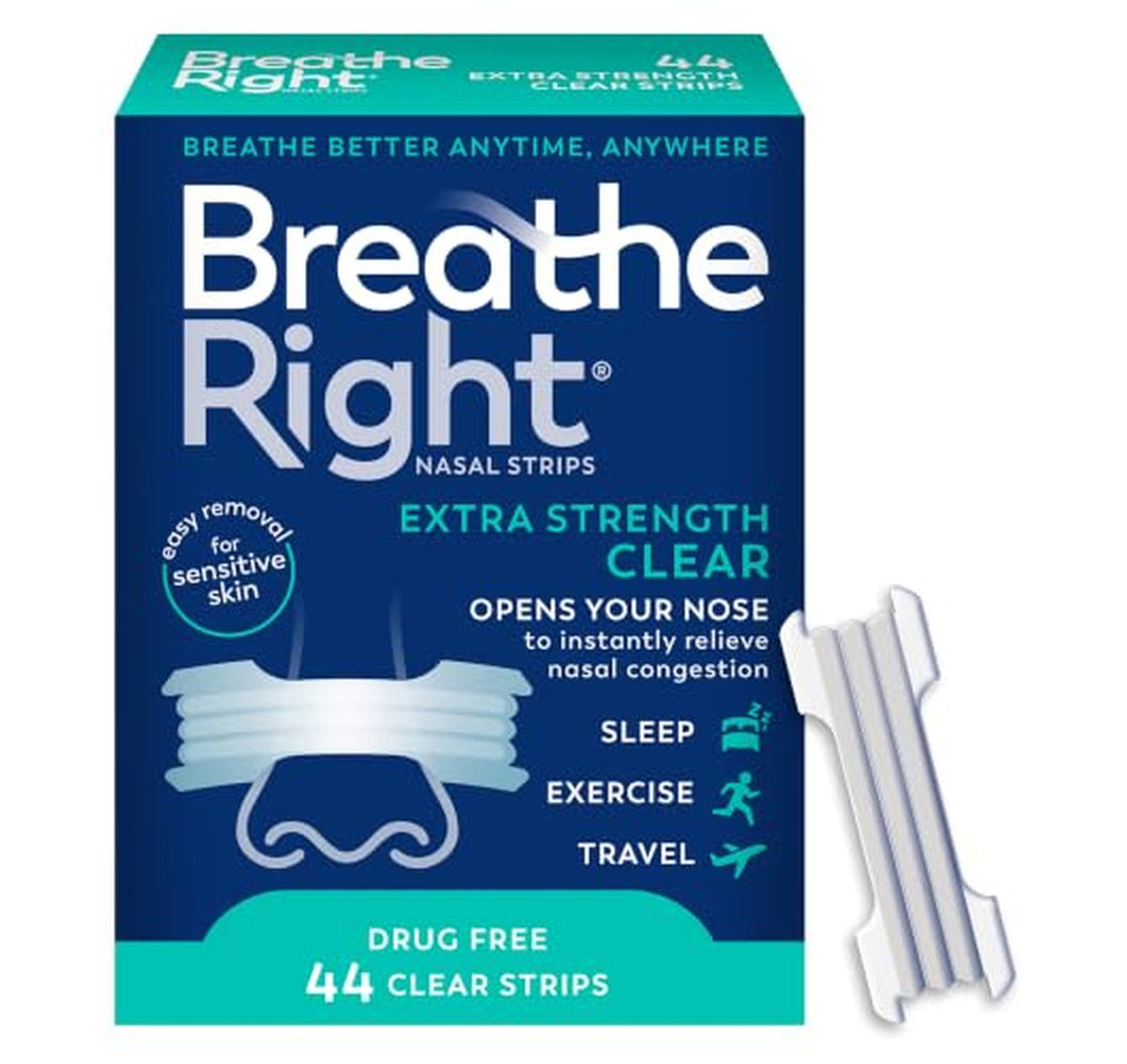 44 Count Breathe Right Extra Strength Nasal Strips