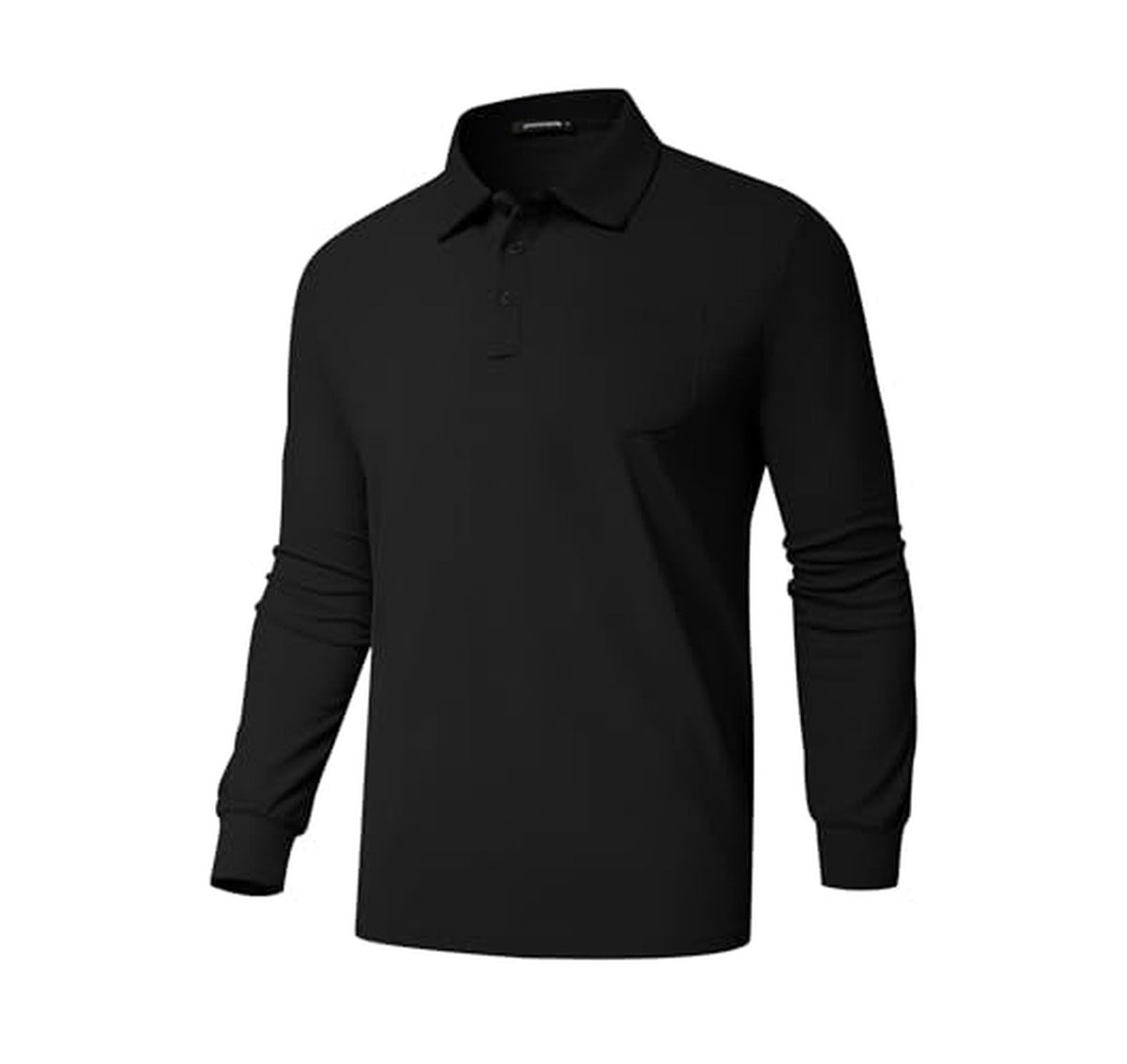 Long Sleeve Lightweight Polo Shirt with Pocket