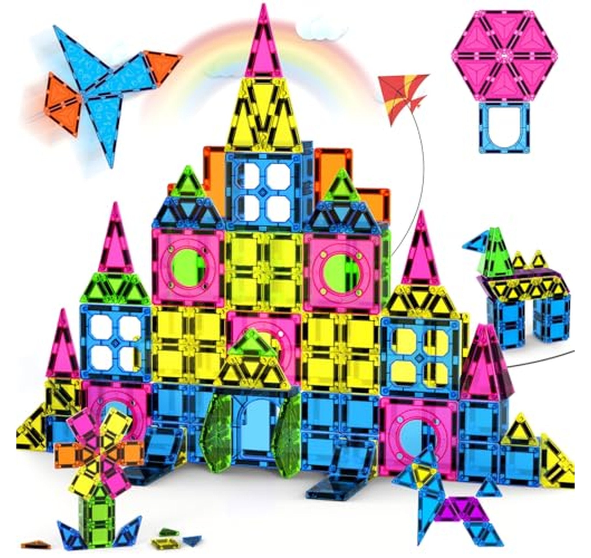 250 Piece 3D Magnetic Building Tiles STEM Set