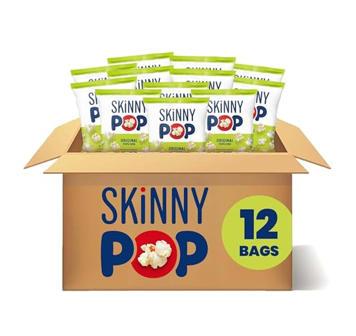 12 Pack SkinnyPop Original Gluten Free Popcorn Bags