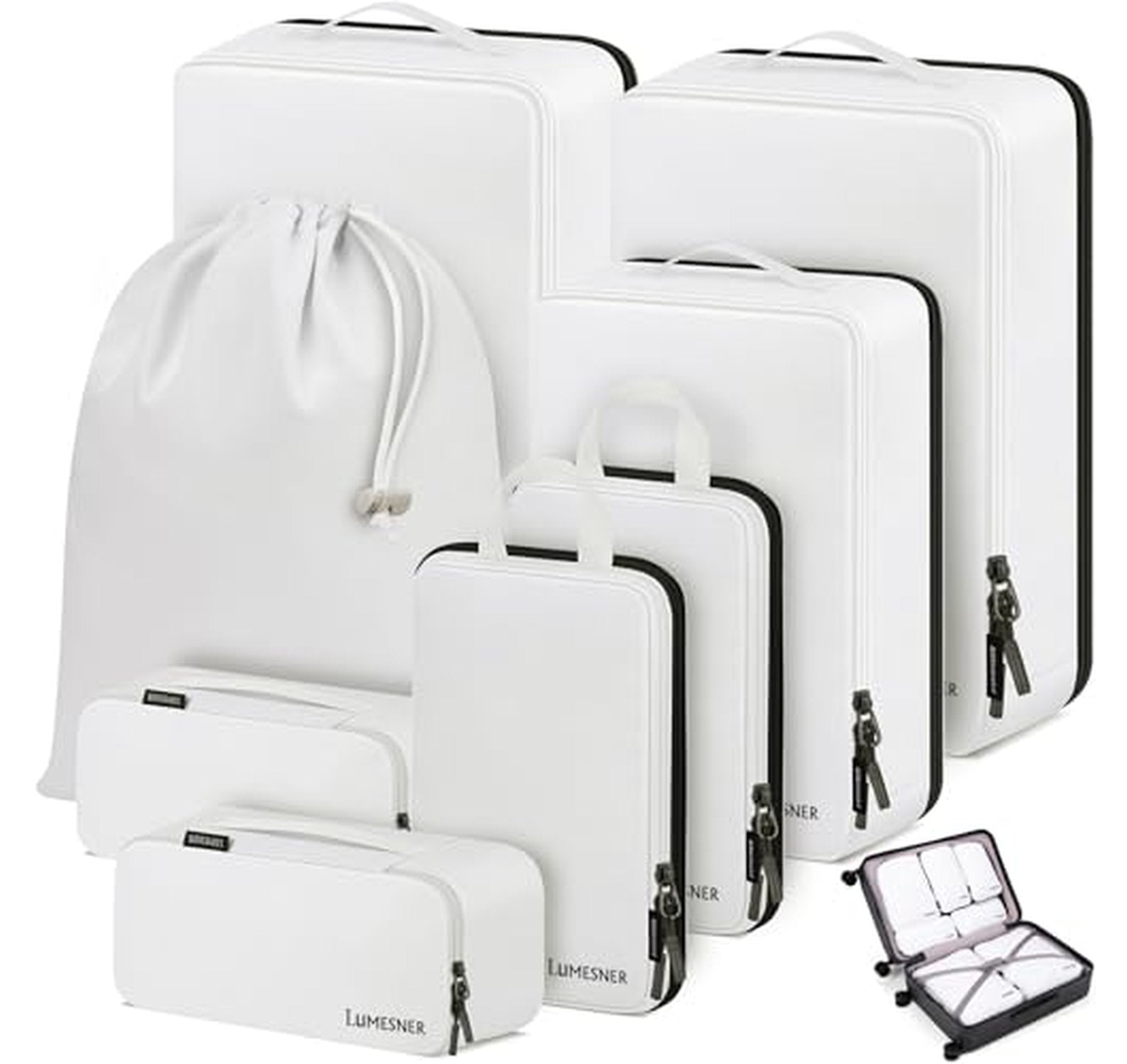 8 Pack Compression Travel Packing Cubes Set