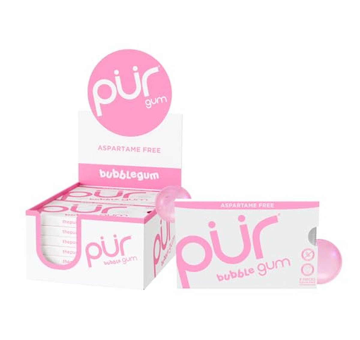 108 Count Sugar Free Xylitol Bubblegum Chewing Gum