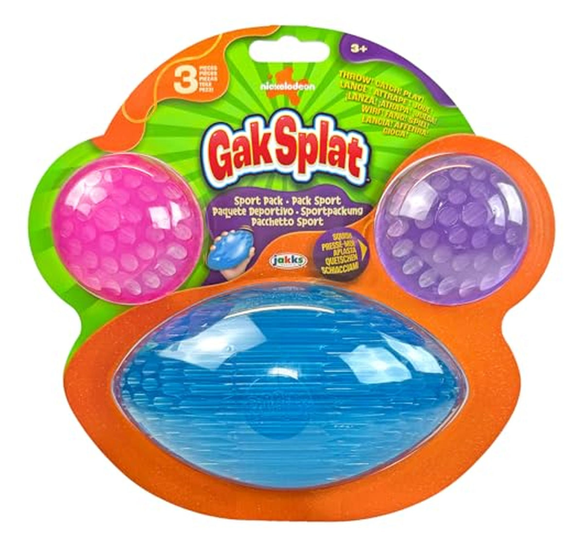3 Pack Gak Splat Sports Balls Toy Set