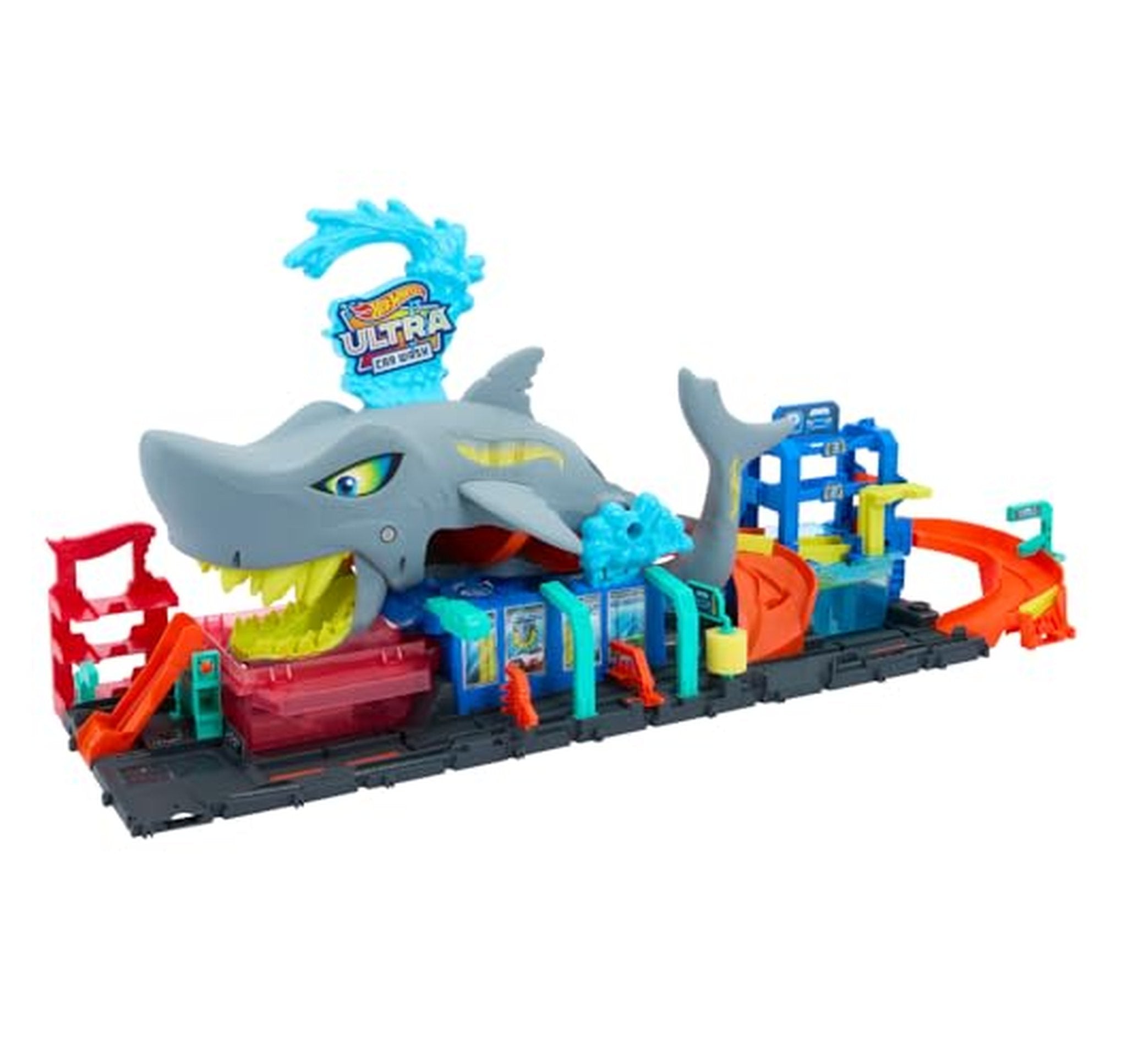 Hot Wheels City Ultra Shark Color-Change Car Wash Set