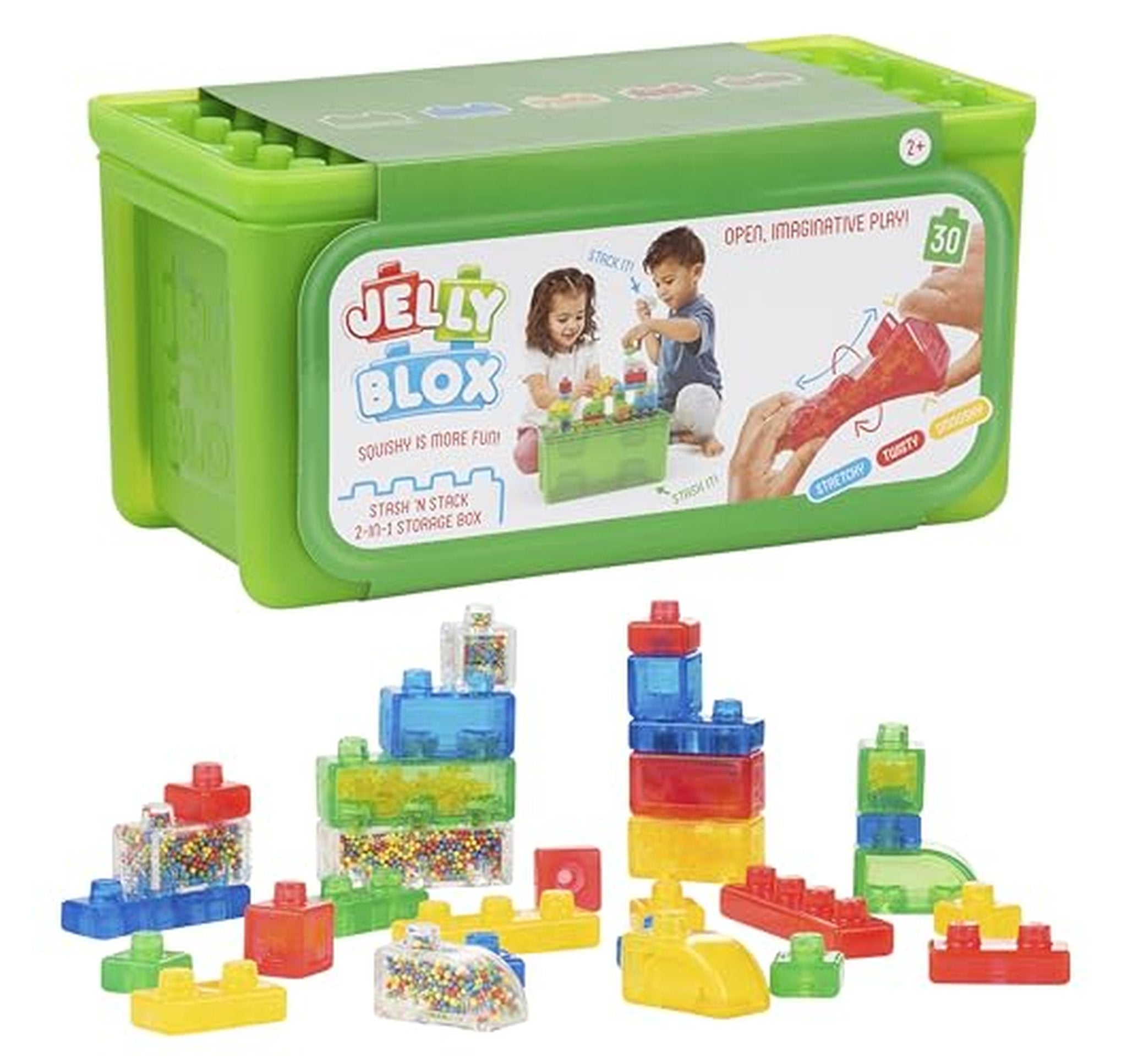 30 Piece Toddler Sensory Building Blocks Storage Case