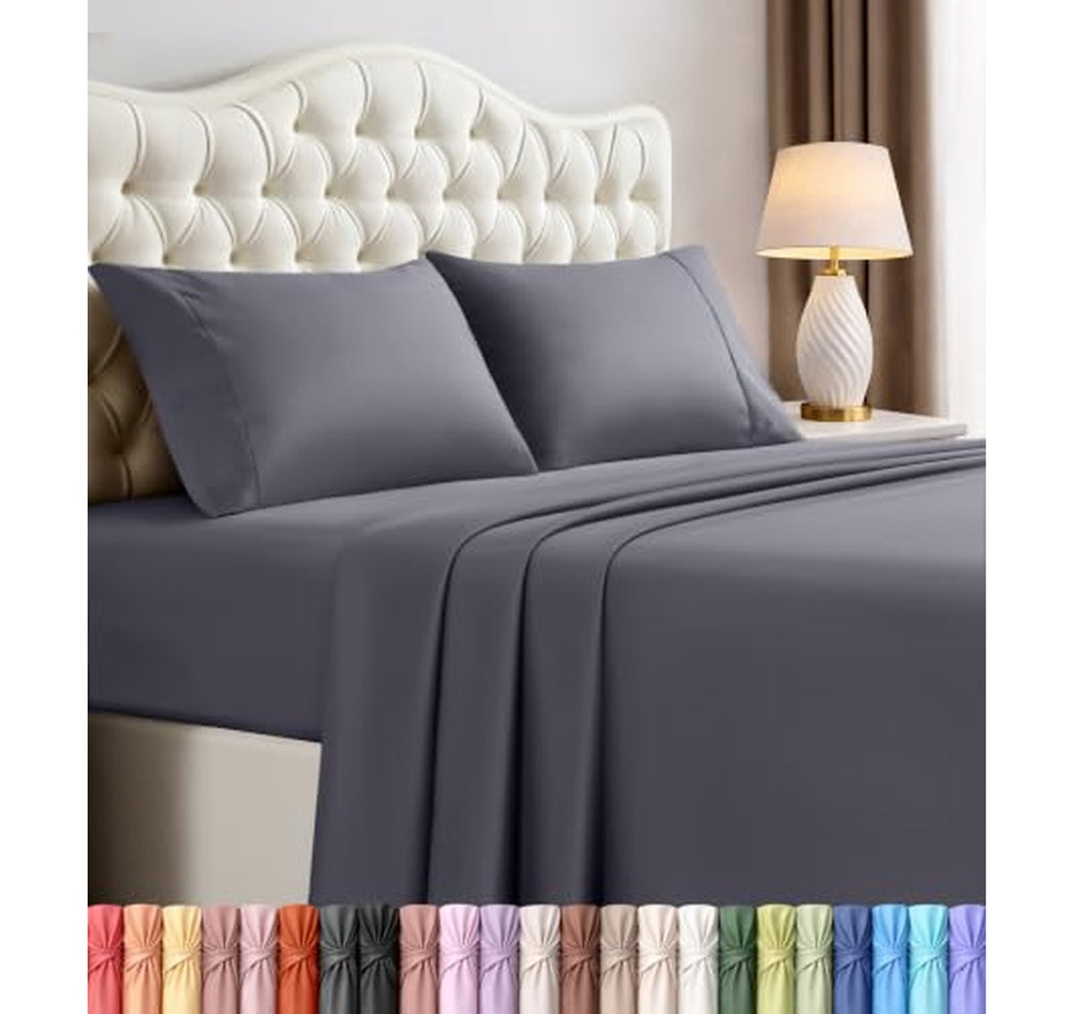 Queen Cooling Deep Pocket 4 Piece Sheet Set
