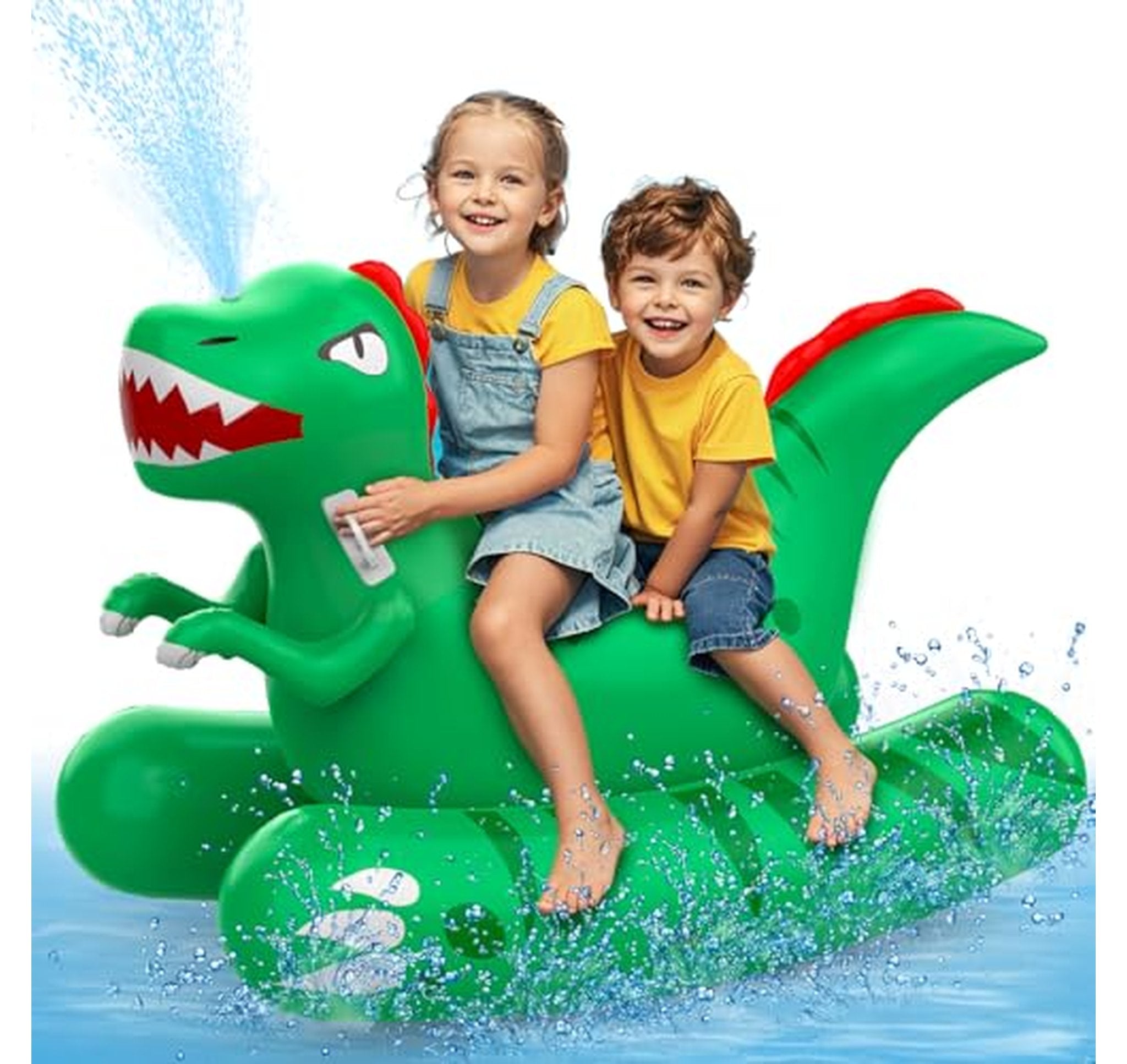 Inflatable Dinosaur Pool Float with Sprinkler