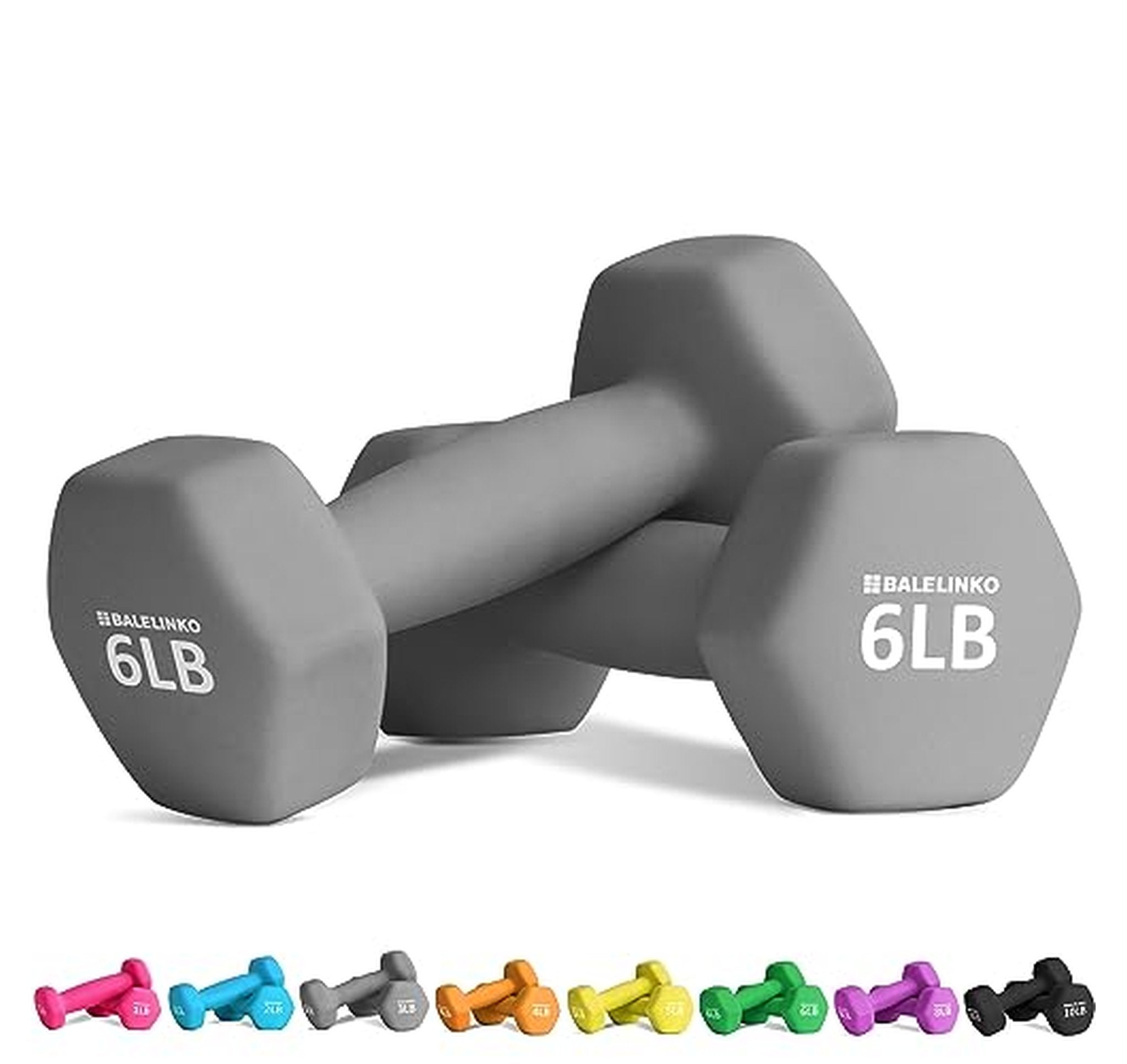6LB Pair Neoprene Dumbbells Free Weights Set