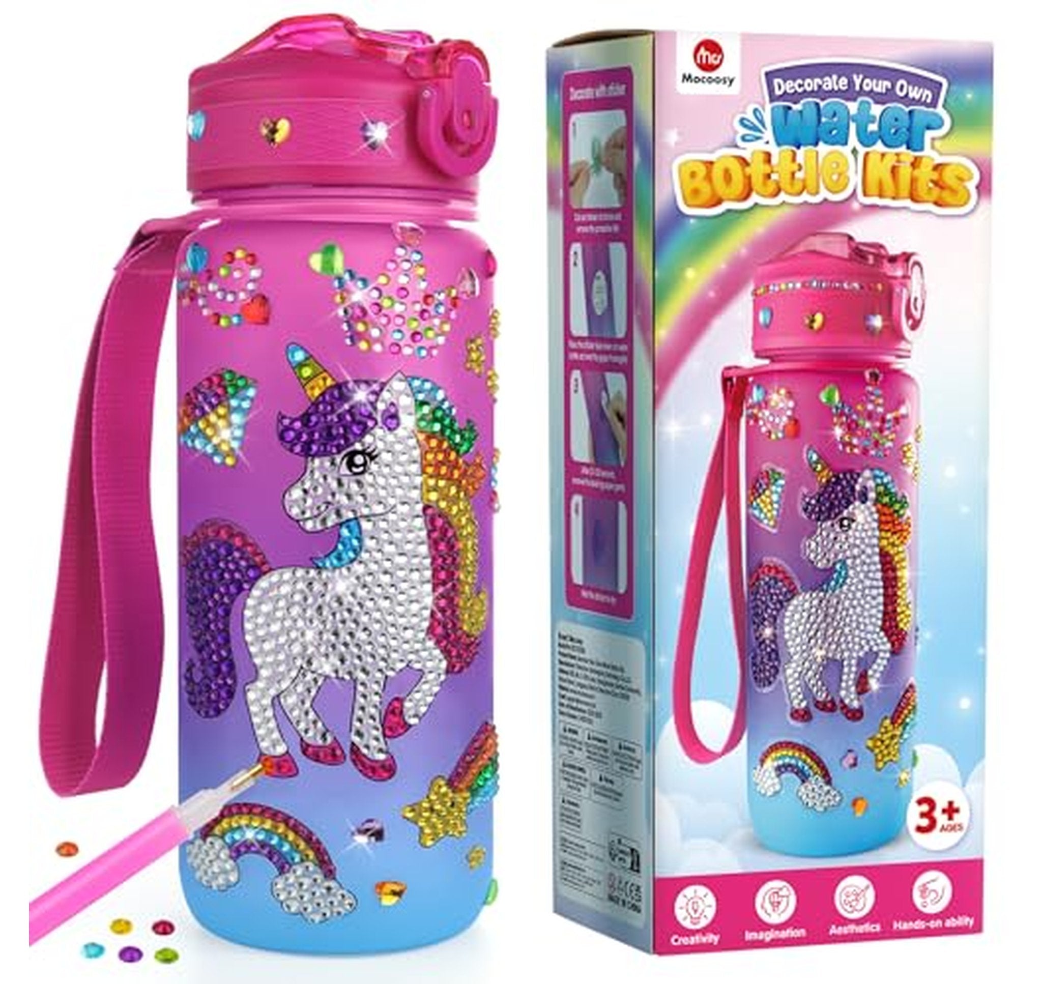 27oz Insulated Leakproof Kids Water Bottle Decorating Kit
