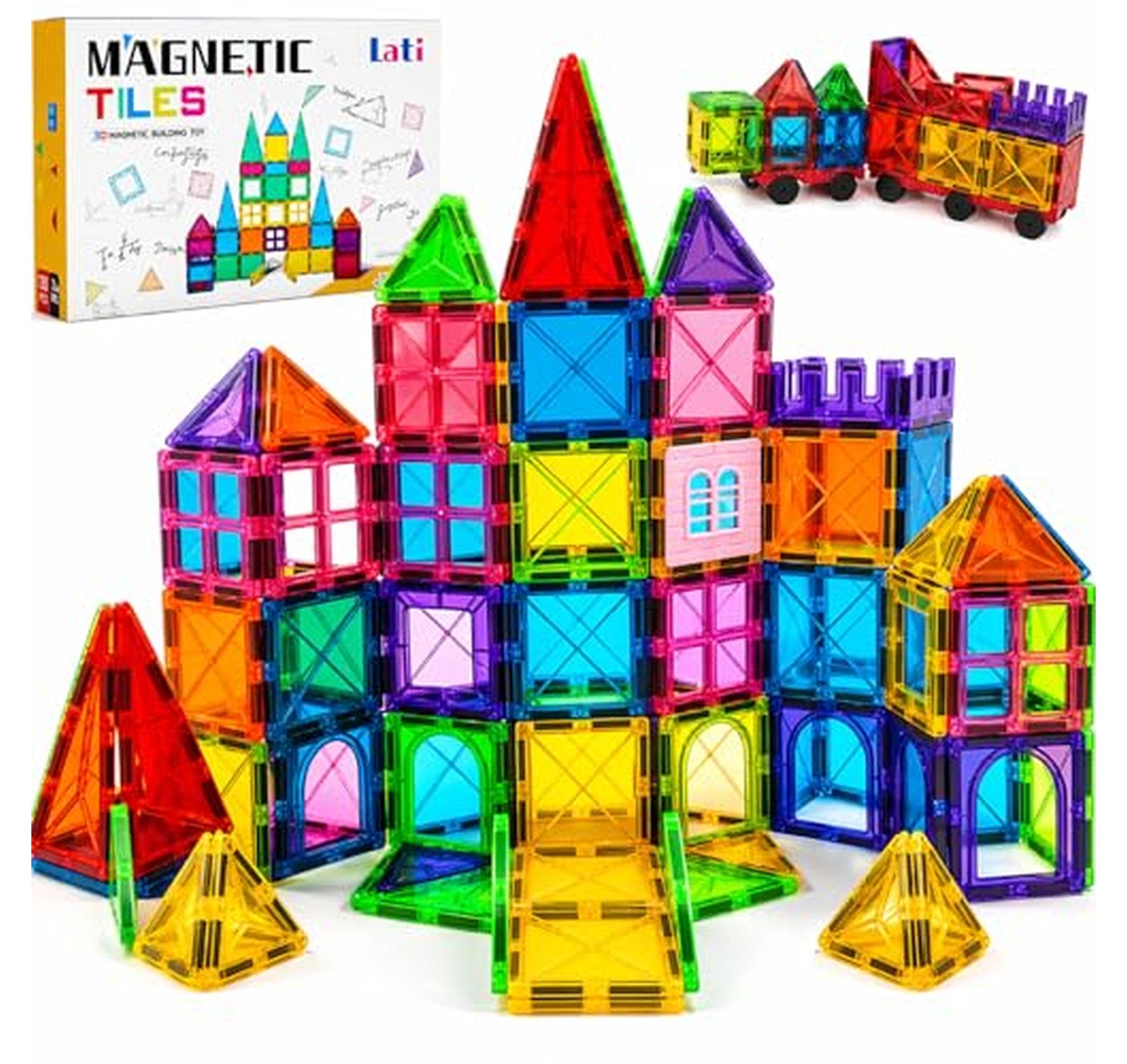 130-Piece Magnetic Tiles STEM Building Blocks Set