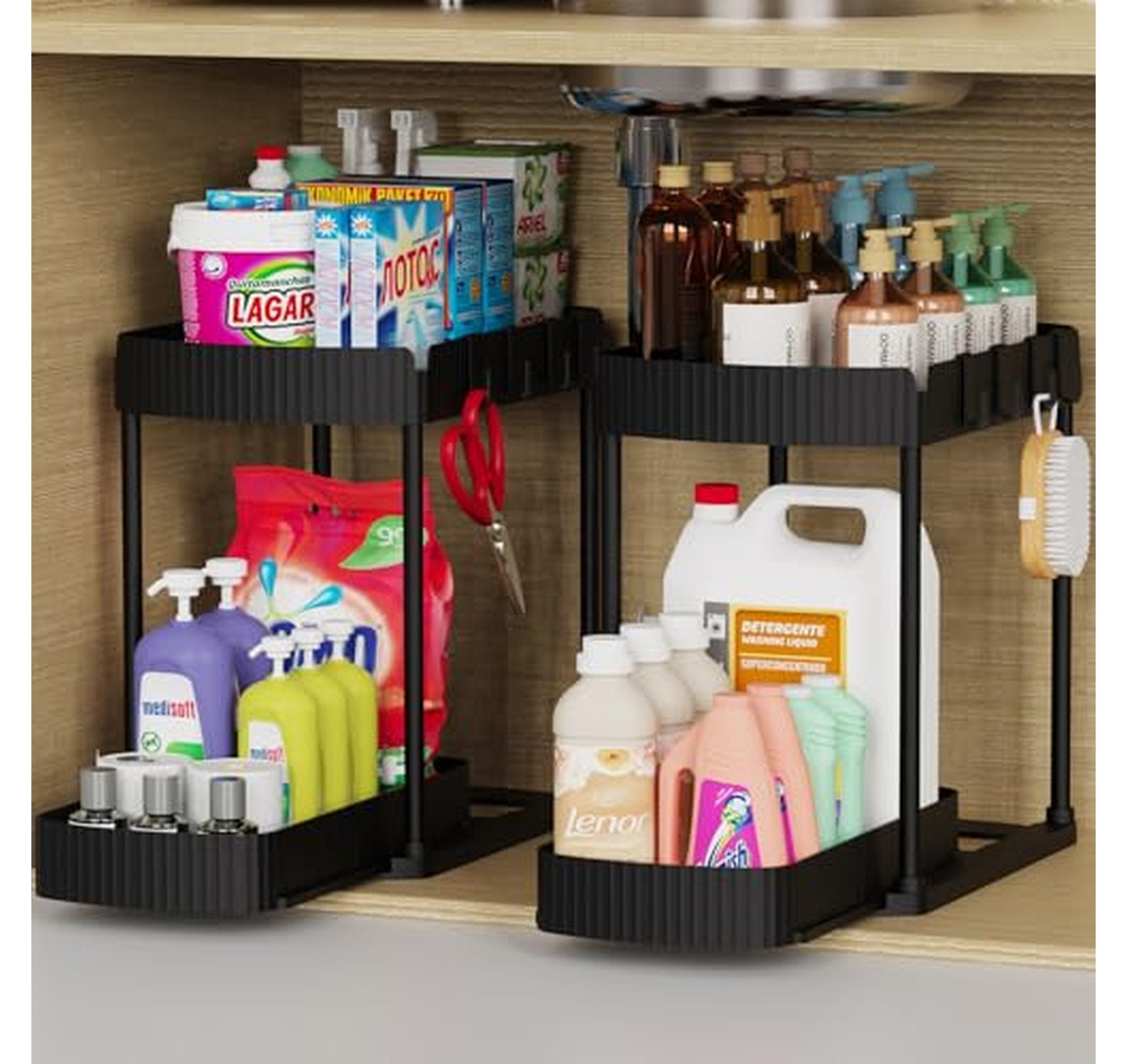 2 Pack Pull-Out Under Sink Storage Organizers