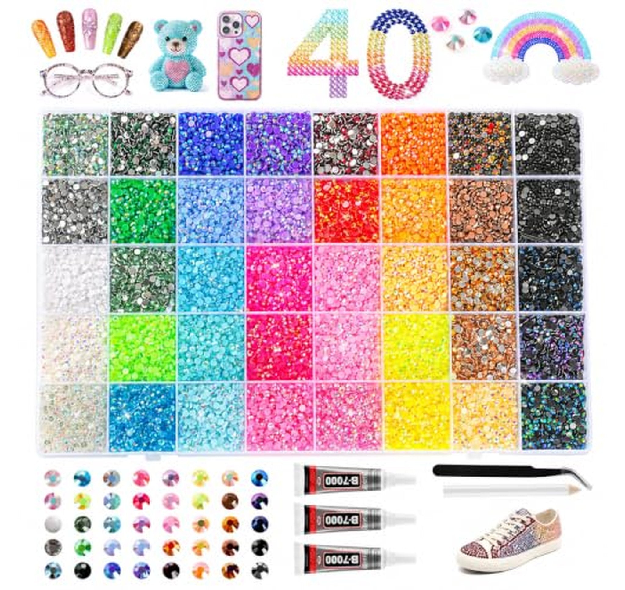 40000 Count Flatback Resin Rhinestones Bedazzling Kit