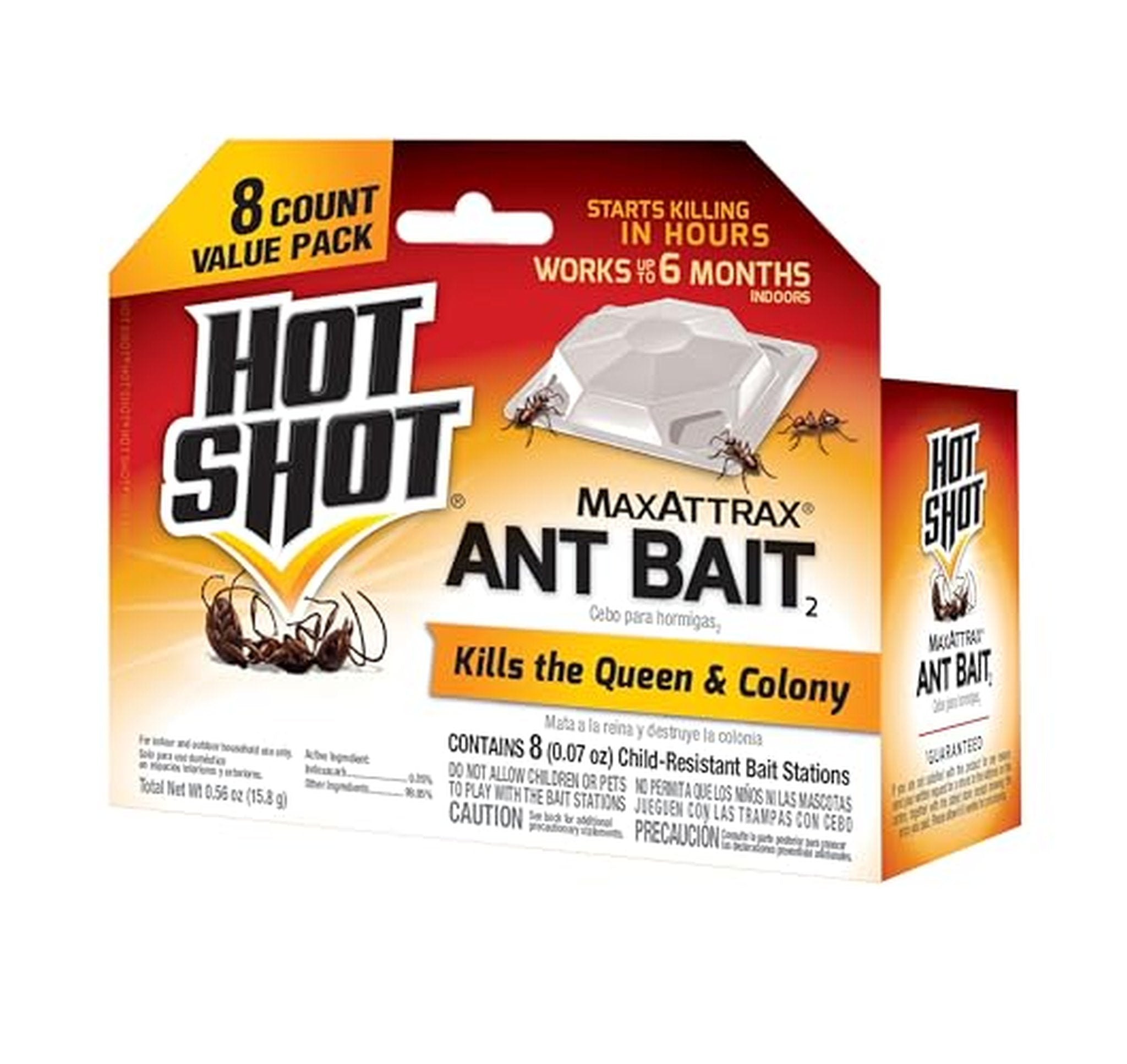 8 Pack HOT SHOT MaxAttrax Ant Bait Stations