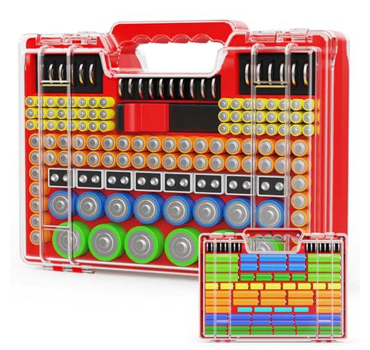 Battery Storage Organizer Case with Tester, 260 Capacity