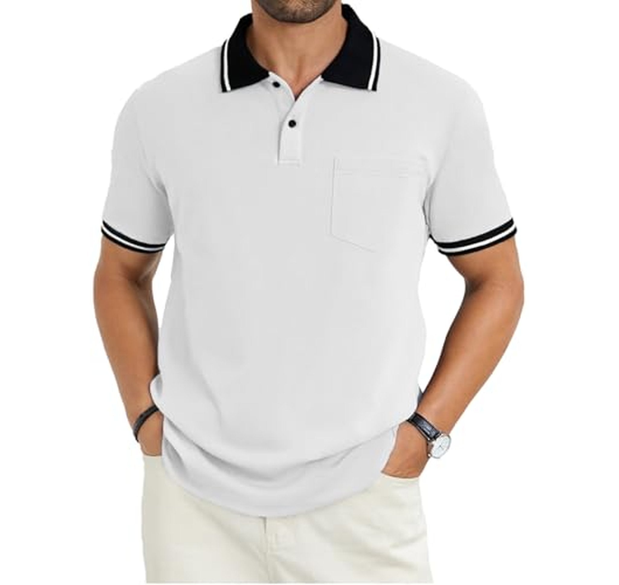 Short Sleeve Polo Shirt with Chest Pocket