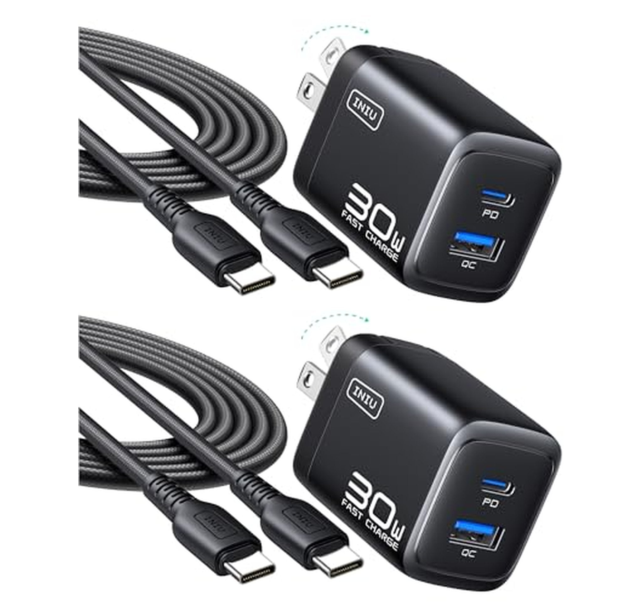 2 Pack 30W USB C Fast Charger Blocks