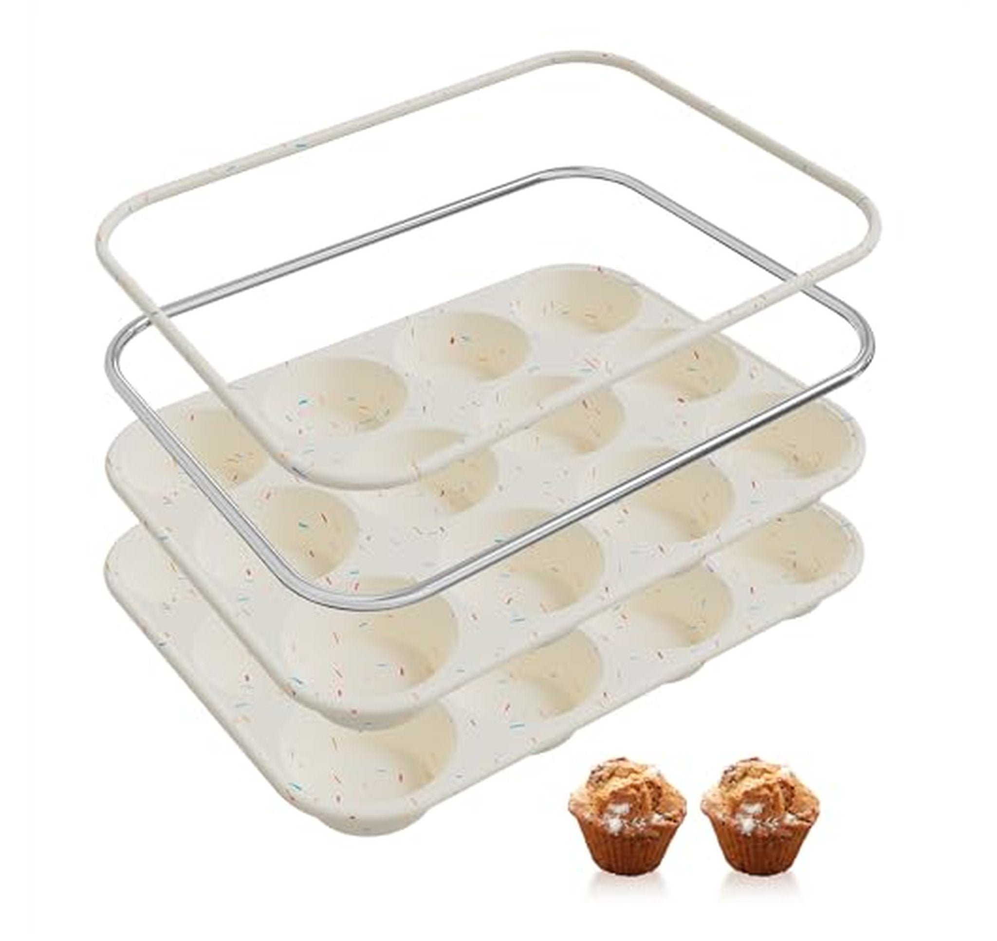 2 Pack 12-Cup Silicone Muffin and Cupcake Pans