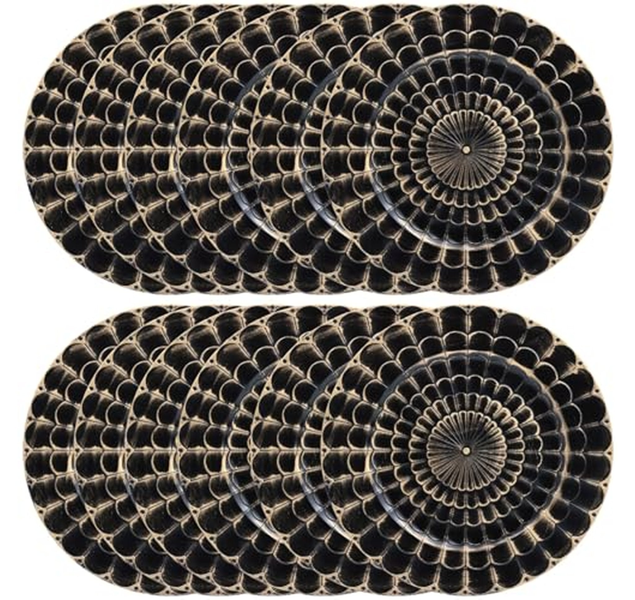 12 Pack Plastic Decorative Charger Plates
