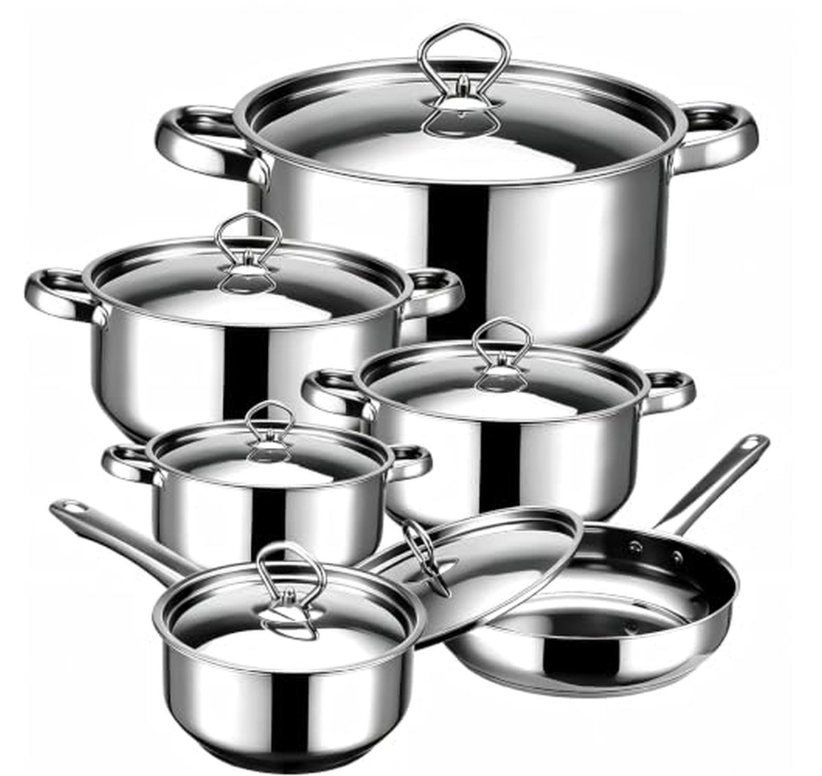 12 Piece Stainless Steel Cookware Set