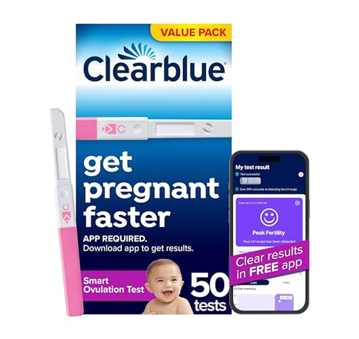 50 Count Clearblue Digital Ovulation Test Kit